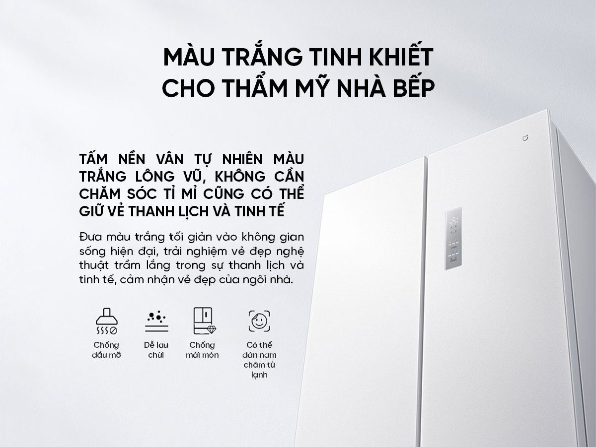Tủ lạnh Xiaomi Mijia 508L kiểu Pháp Màu Trắng