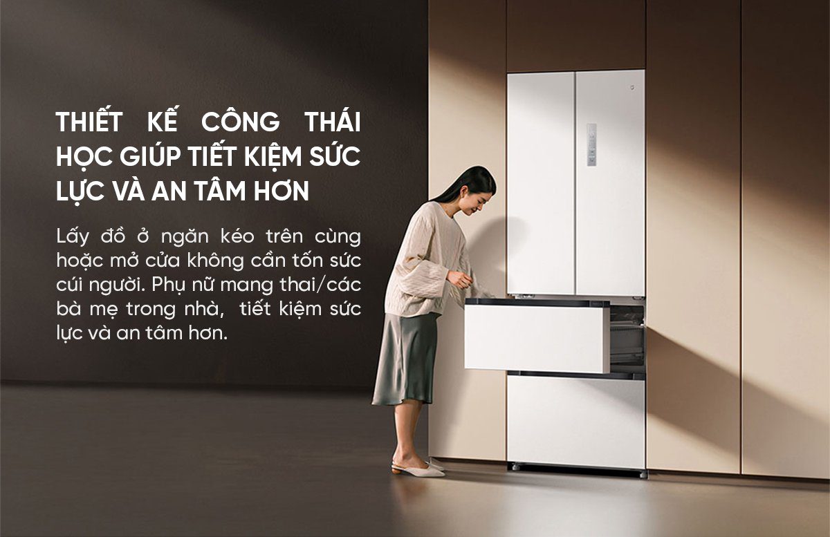 Tủ lạnh Xiaomi Mijia 508L kiểu Pháp Màu Trắng
