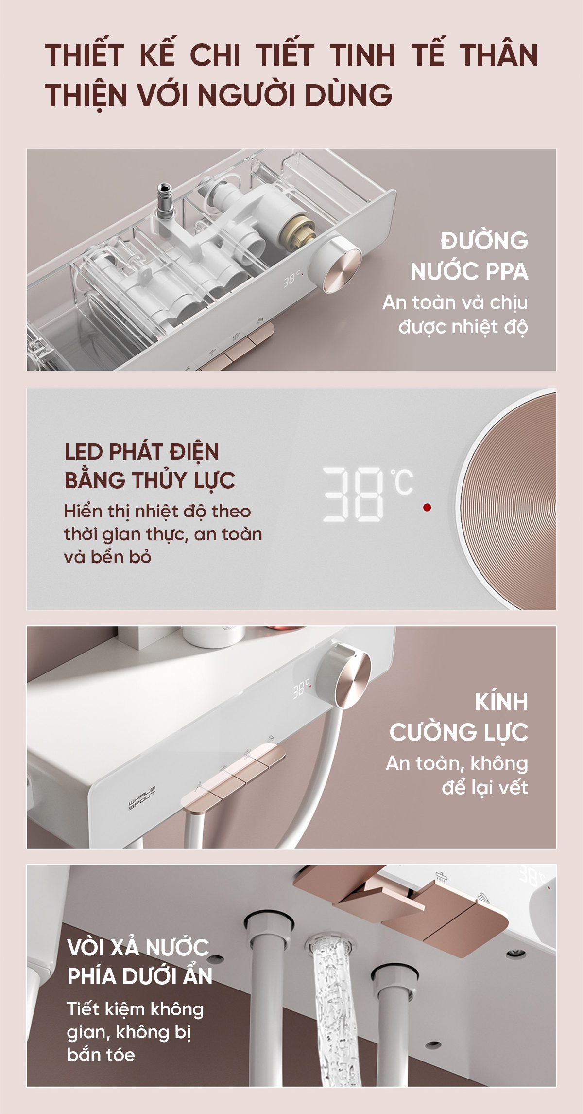 Vòi Sen Tắm Xiaomi Tăng Áp Và Massage i9 Màu Xám