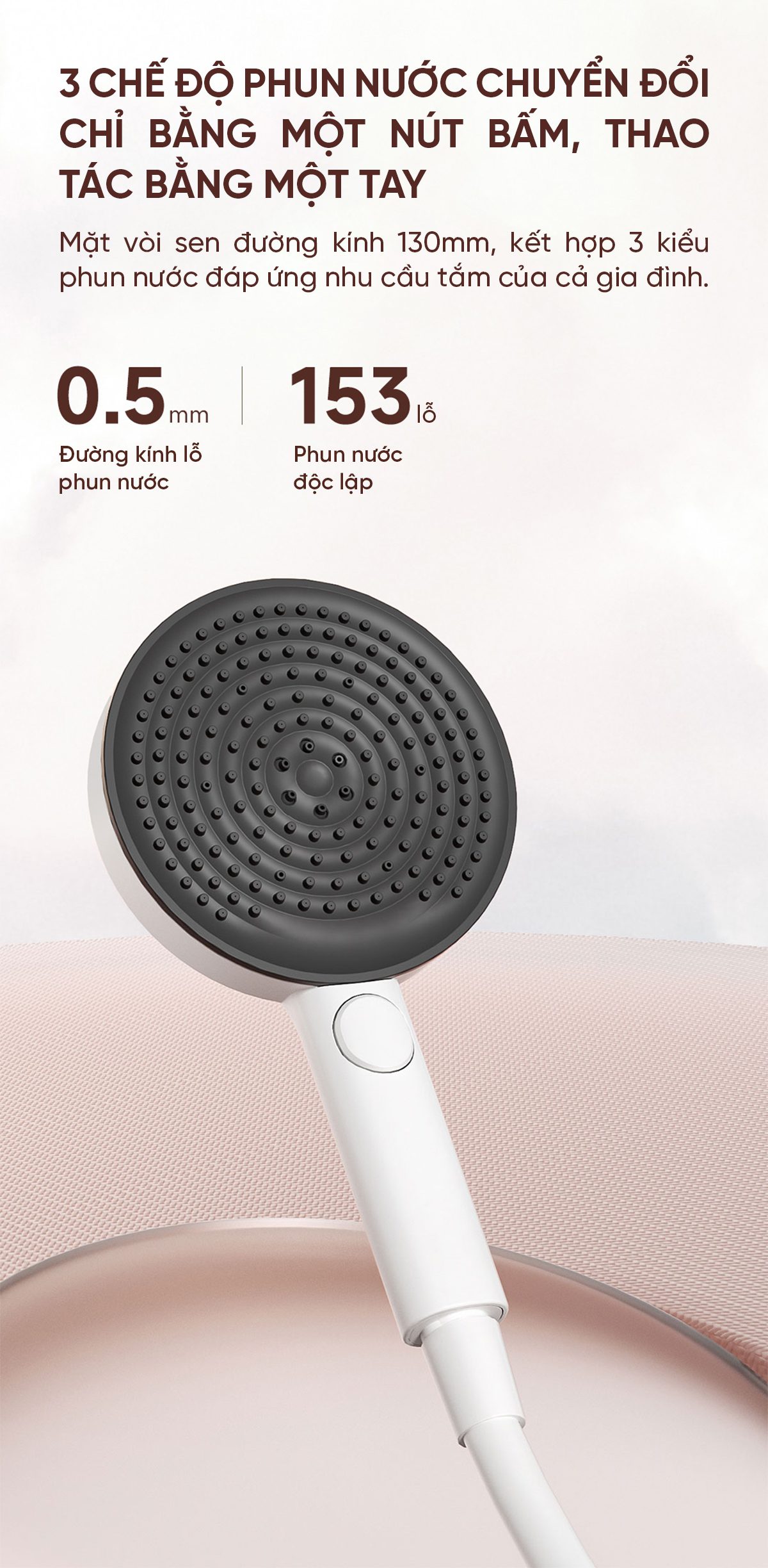 Vòi Sen Tắm Xiaomi Tăng Áp Và Massage i9 Màu Xám