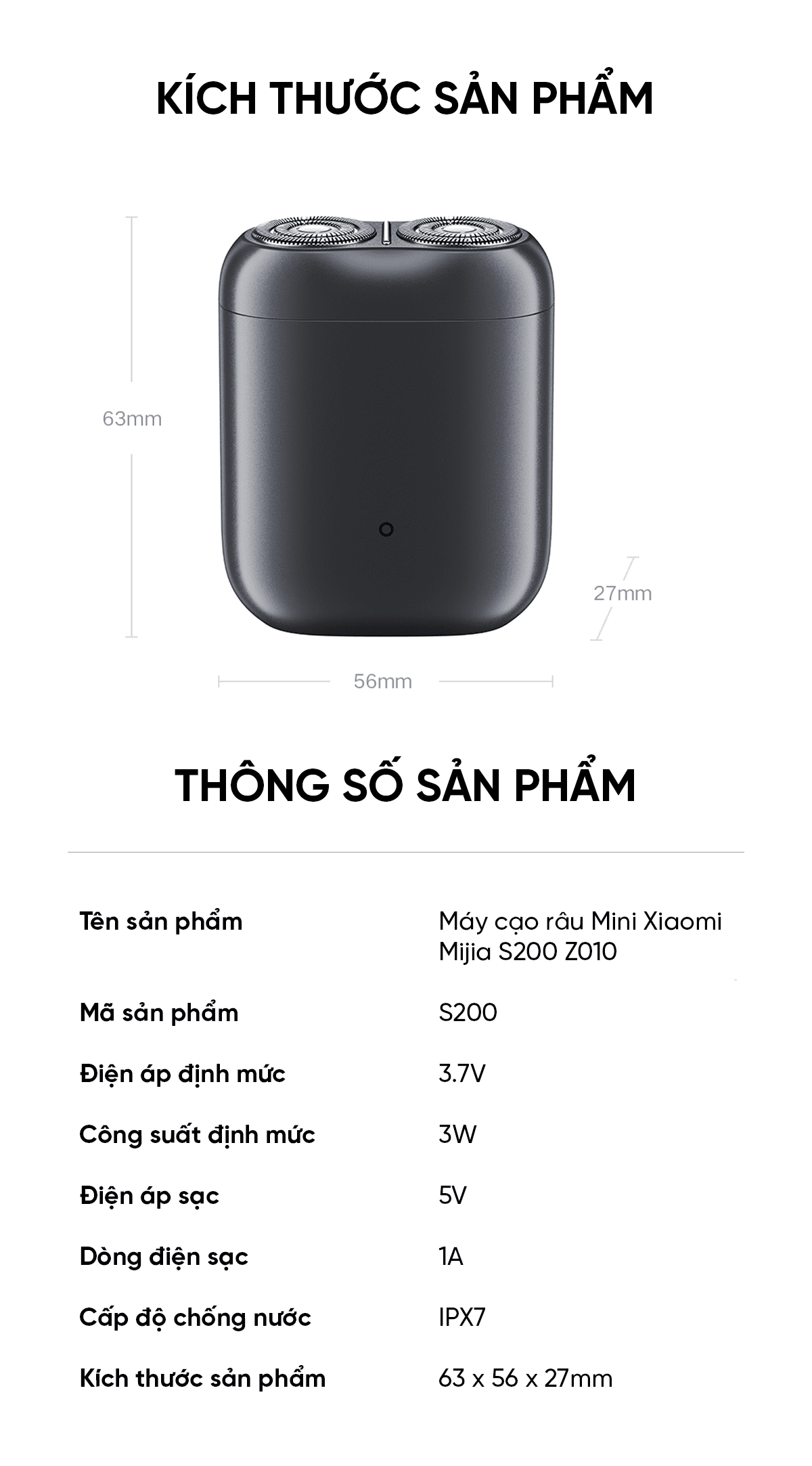 Máy cạo râu mini Xiaomi Mijia S200 Z010