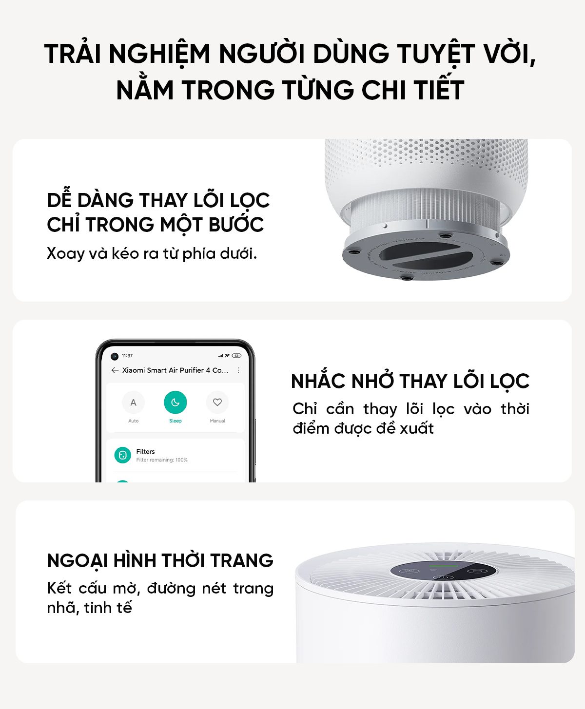 Máy Lọc Không Khí Thông Minh Purifier 4 Compact