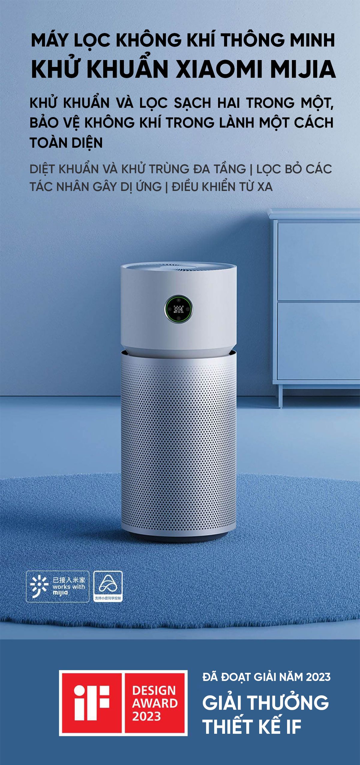 Xiaomi Elite máy lọc không khí diện tích 100 m²