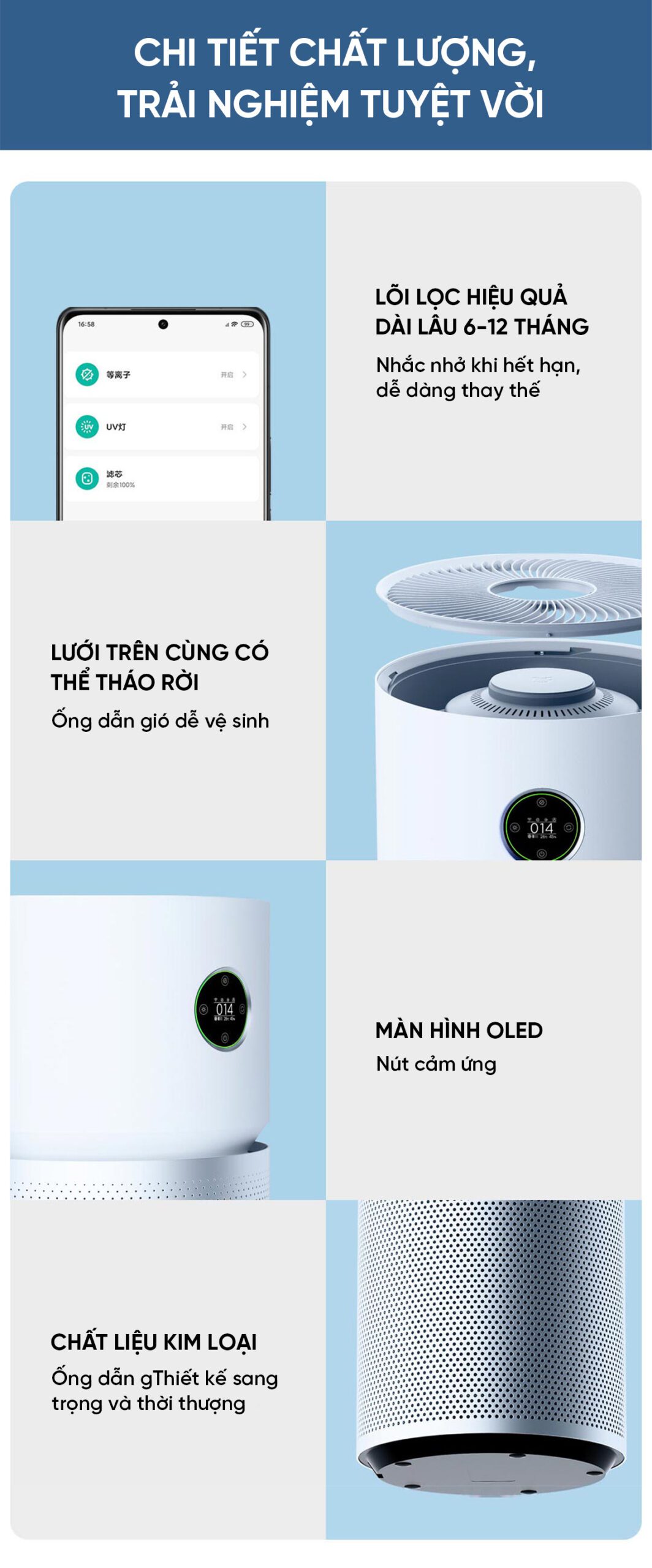Xiaomi Elite máy lọc không khí diện tích 100 m²
