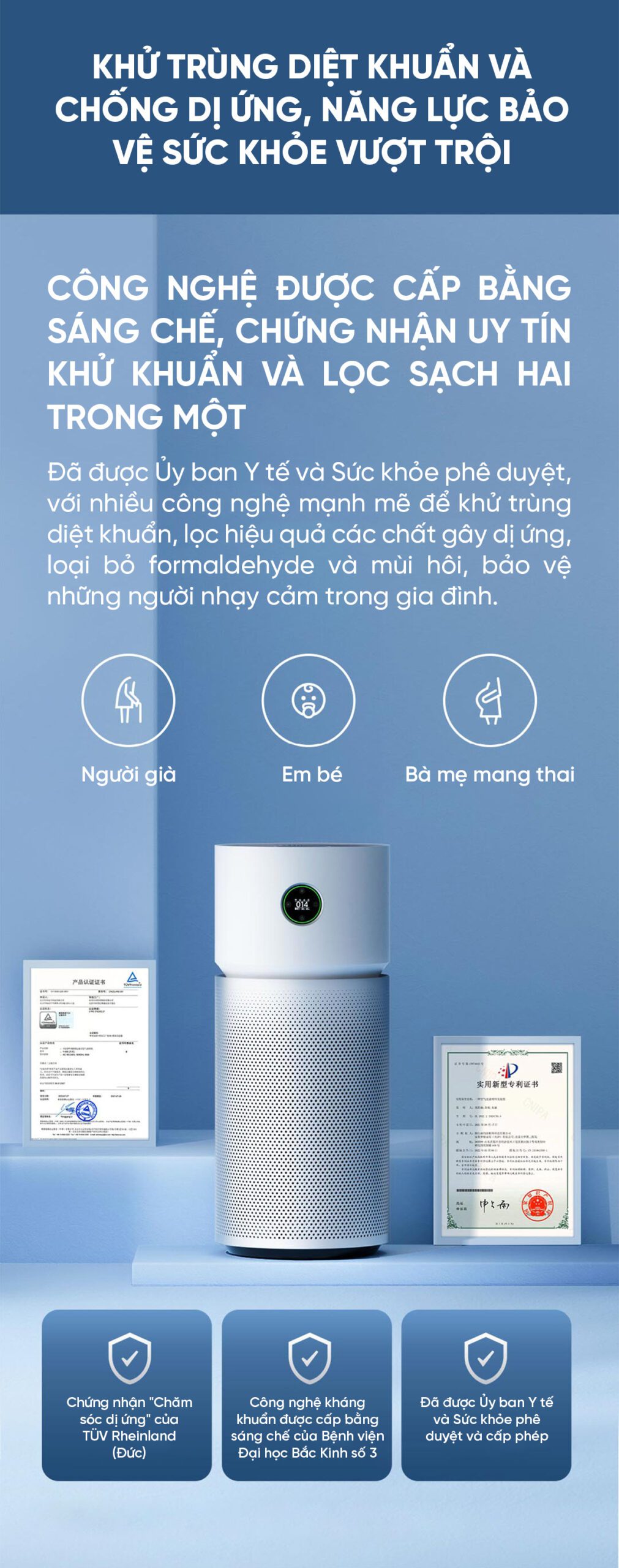 Xiaomi Elite máy lọc không khí diện tích 100 m²