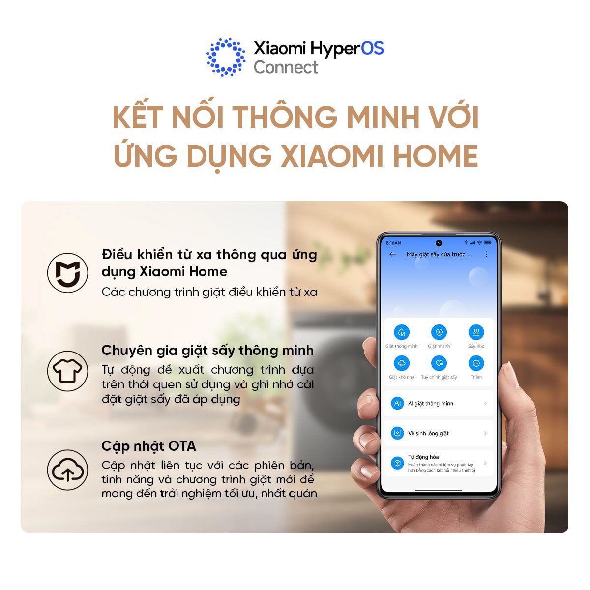 Máy giặt sấy cửa trước Xiaomi Mijia Giặt 10.5kg, Sấy 7kg – Bản Quốc Tế