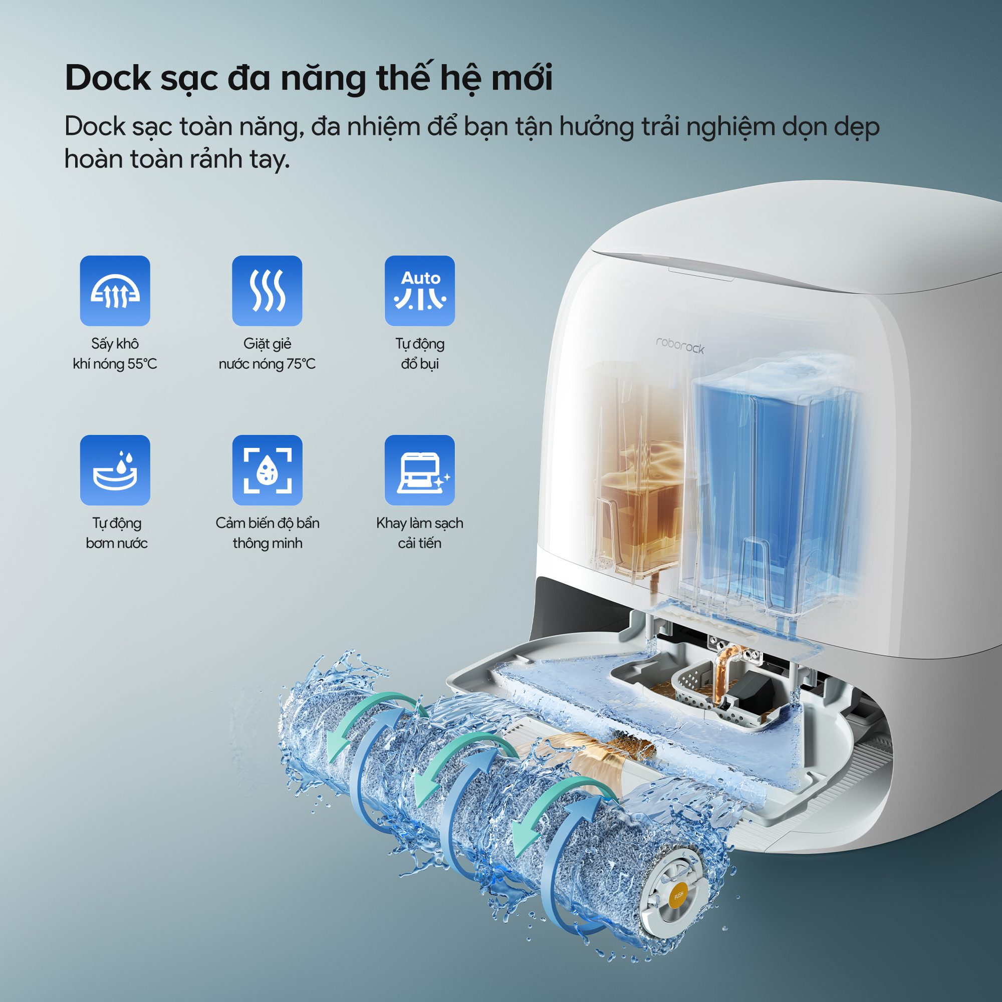 Robot hút bụi lau nhà Roborock Qrevo Curv 2 Flow