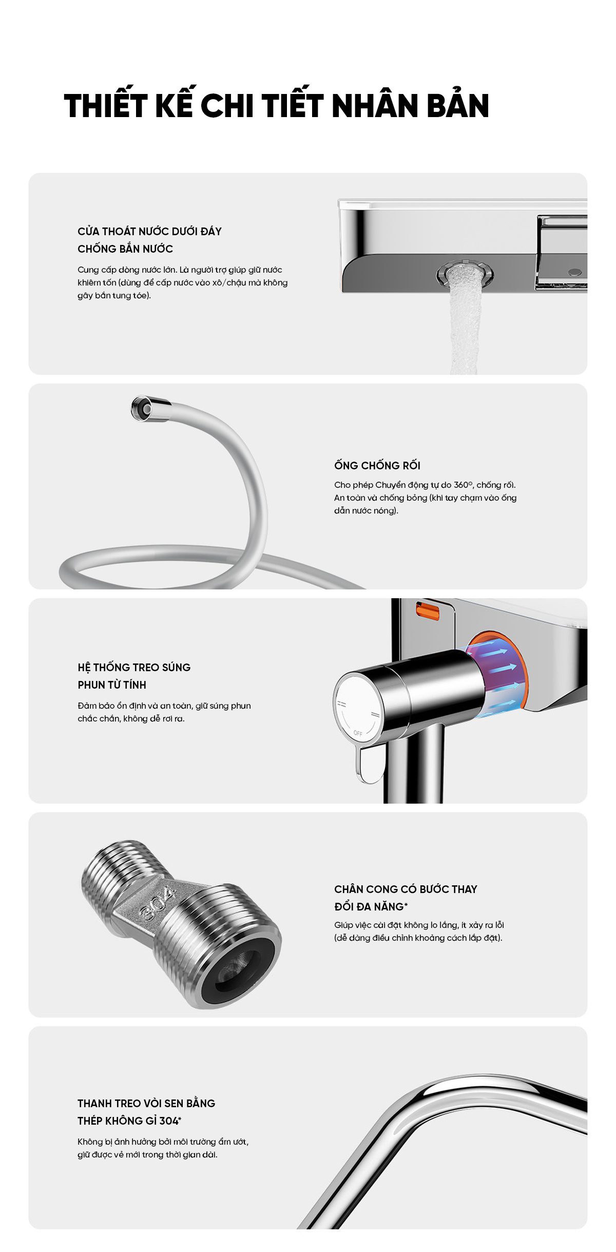Bộ vòi hoa sen điều chỉnh nhiệt độ Xiaomi Mijia S1 Pro