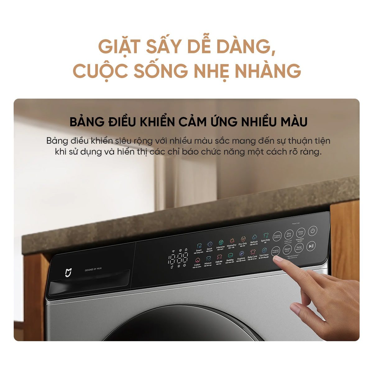 Máy giặt sấy cửa trước Xiaomi Mijia Giặt 10.5kg, Sấy 7kg – Bản Quốc Tế