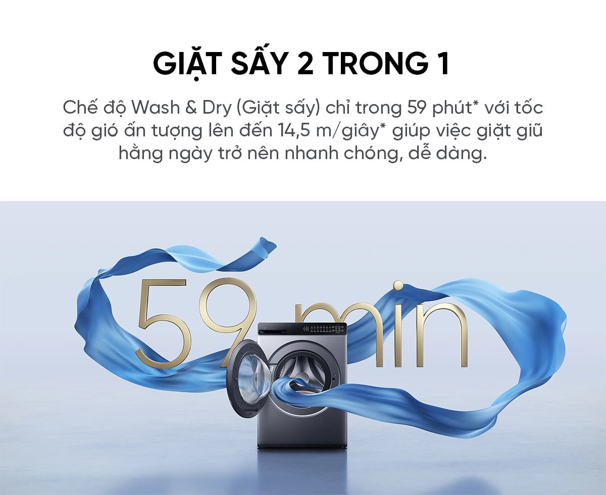 Máy giặt sấy cửa trước Xiaomi Mijia Giặt 10.5kg, Sấy 7kg – Bản Quốc Tế