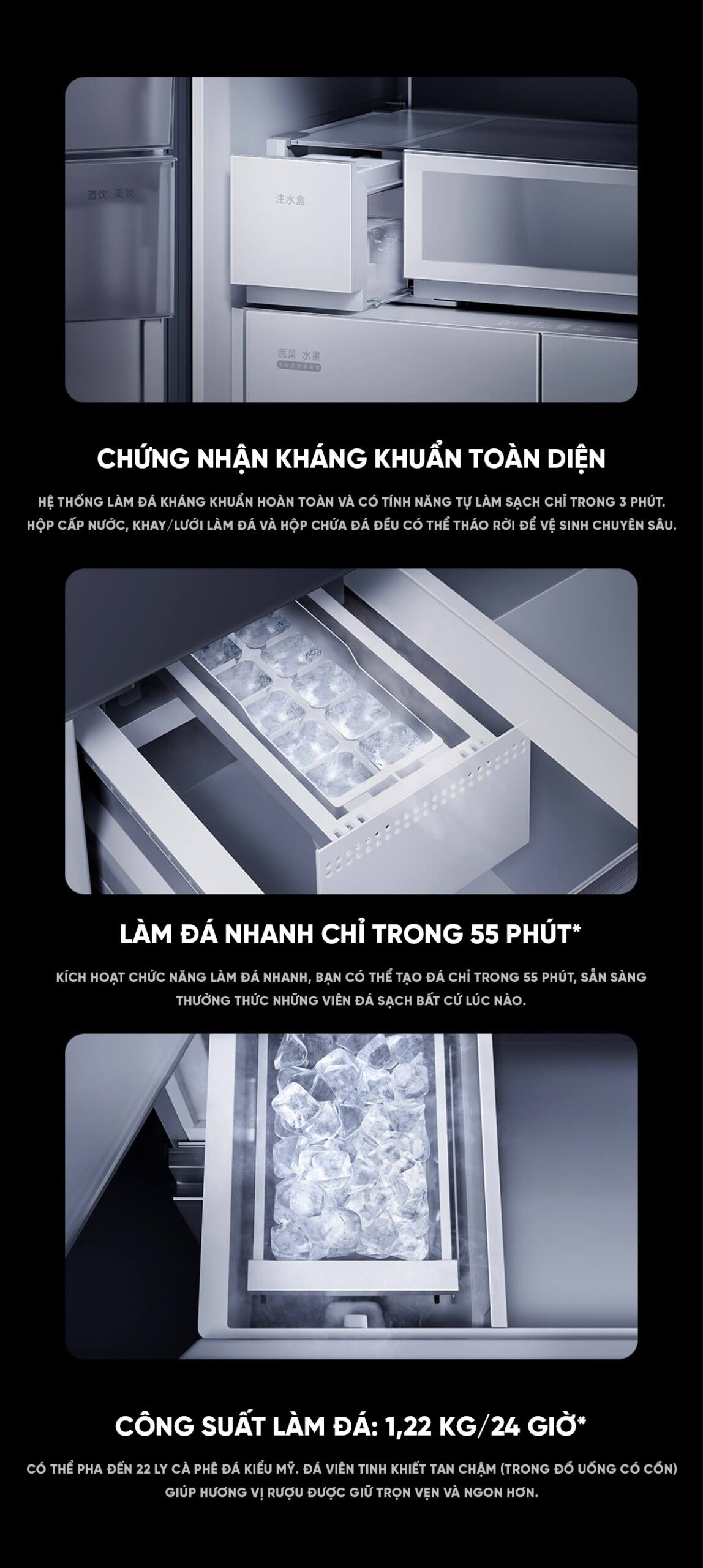 Tủ Lạnh Xiaomi Mija 560L Kiểu Pháp 2026 , Làm Lạnh Kép , Làm Đá Tự Động