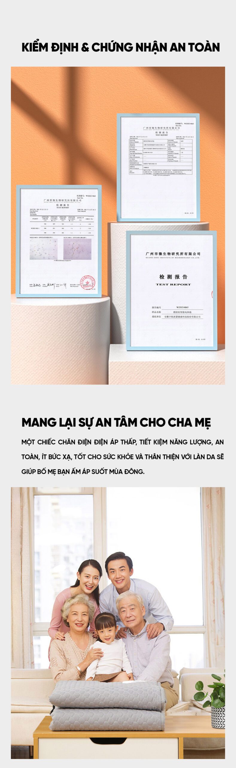 Chăn điện Xiaomi Cool Easy Graphene - Mềm mại, An toàn tuyệt đối