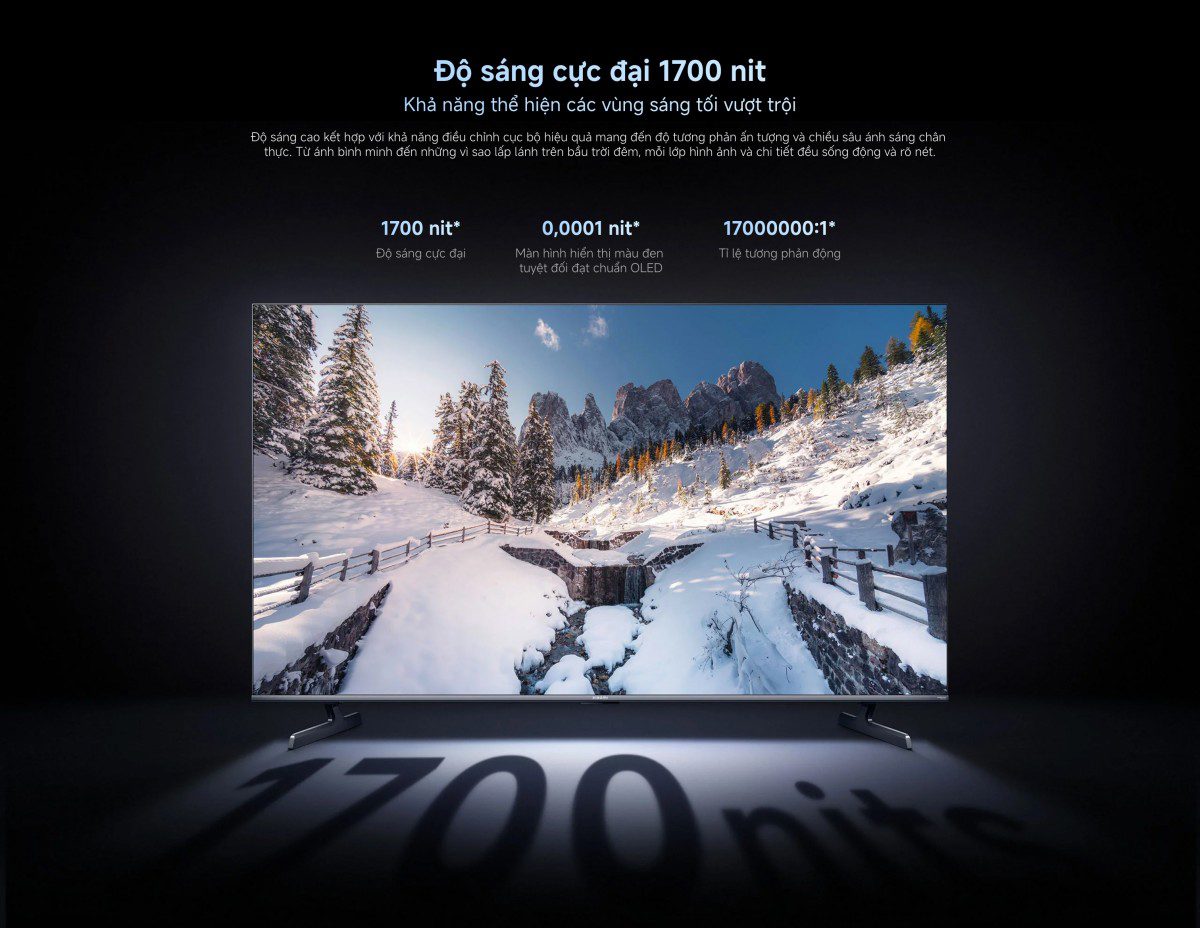 Tivi Xiaomi S Pro Mini LED 55 inch 2026 – Bản Quốc Tế – 4K/144Hz – 3GB/32GB