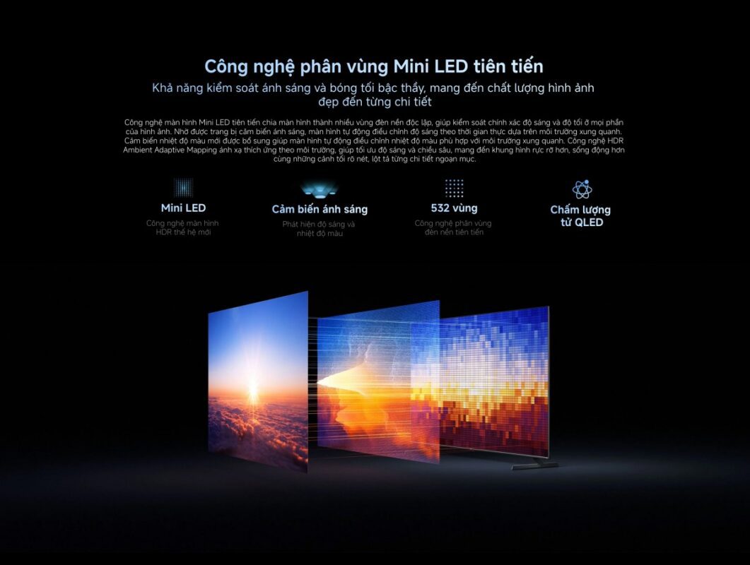 Tivi Xiaomi S Pro Mini LED 65inch 2026 – Bản Quốc Tế – 4K/144Hz – 3GB/32GB