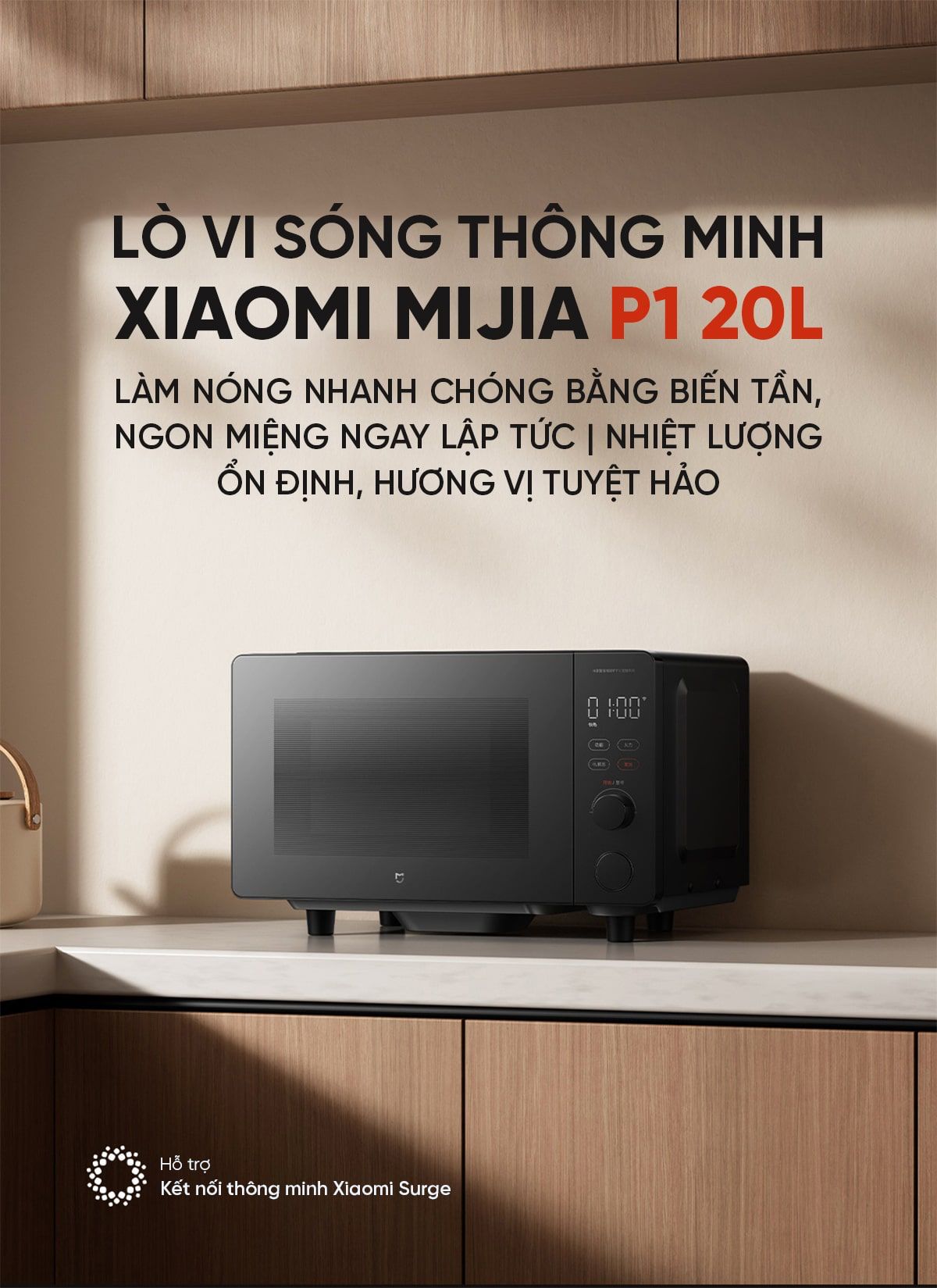 Lò vi sóng Xiaomi Mija P1 20L Smart Kết nối App Mihome | Giá ưu đãi