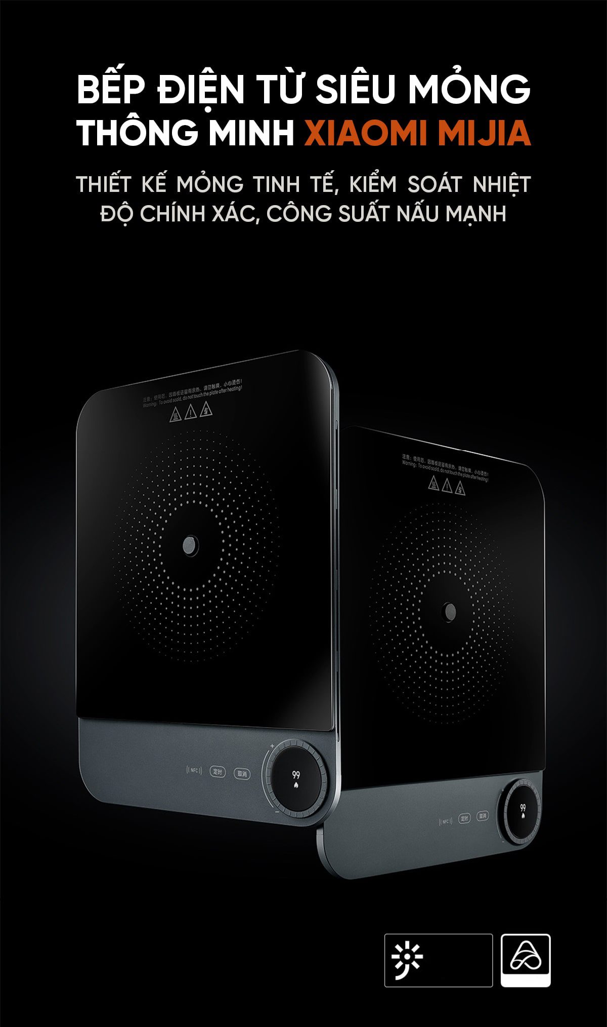 Bếp điện từ siêu mỏng thông minh Xiaomi Mijia MCL01M, MCL04M | Giá ưu đãi