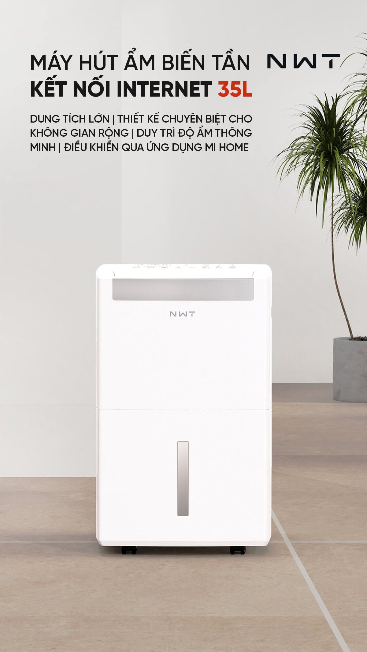 Máy hút ẩm Xiaomi New WideTech 35L Biến tần | Giá ưu đãi