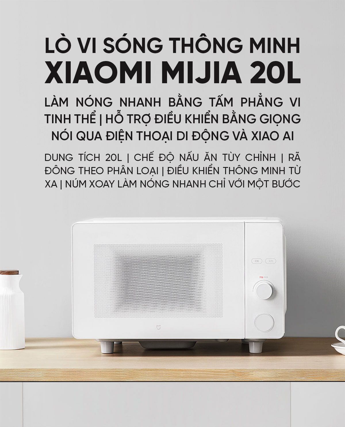 Lò vi sóng Xiaomi Mija 20L Bản Smart Kết nối App Mihome