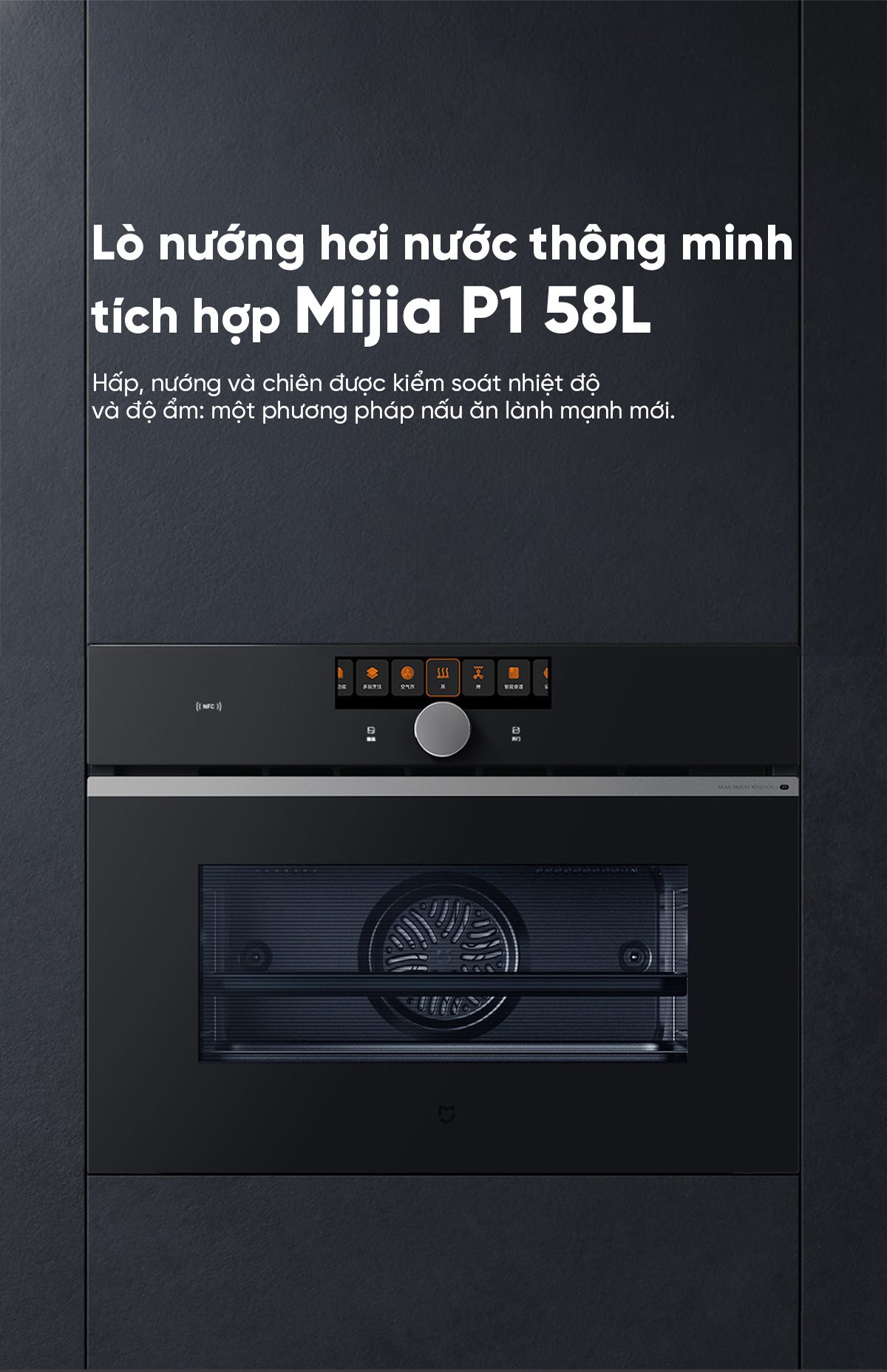 Máy hấp nướng Xiaomi Mijia P1 58L MQR02M – Tích hợp 80+ công thức nấu ăn thông minh