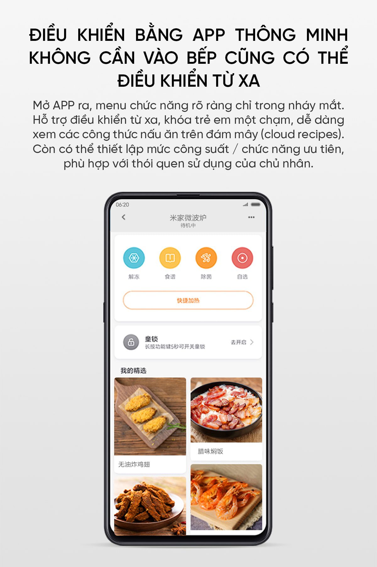 Lò vi sóng Xiaomi Mija 20L Bản Smart Kết nối App Mihome