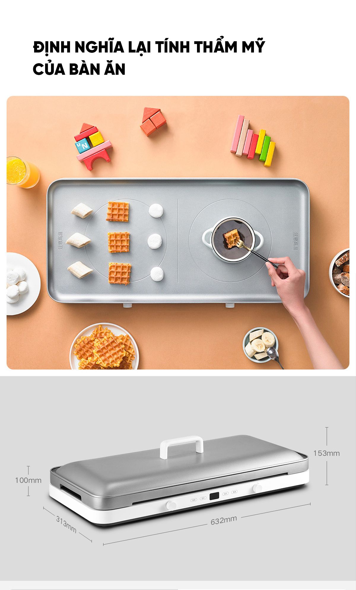 Bếp từ đôi kèm khay nướng Xiaomi Mijia | Giá tốt
