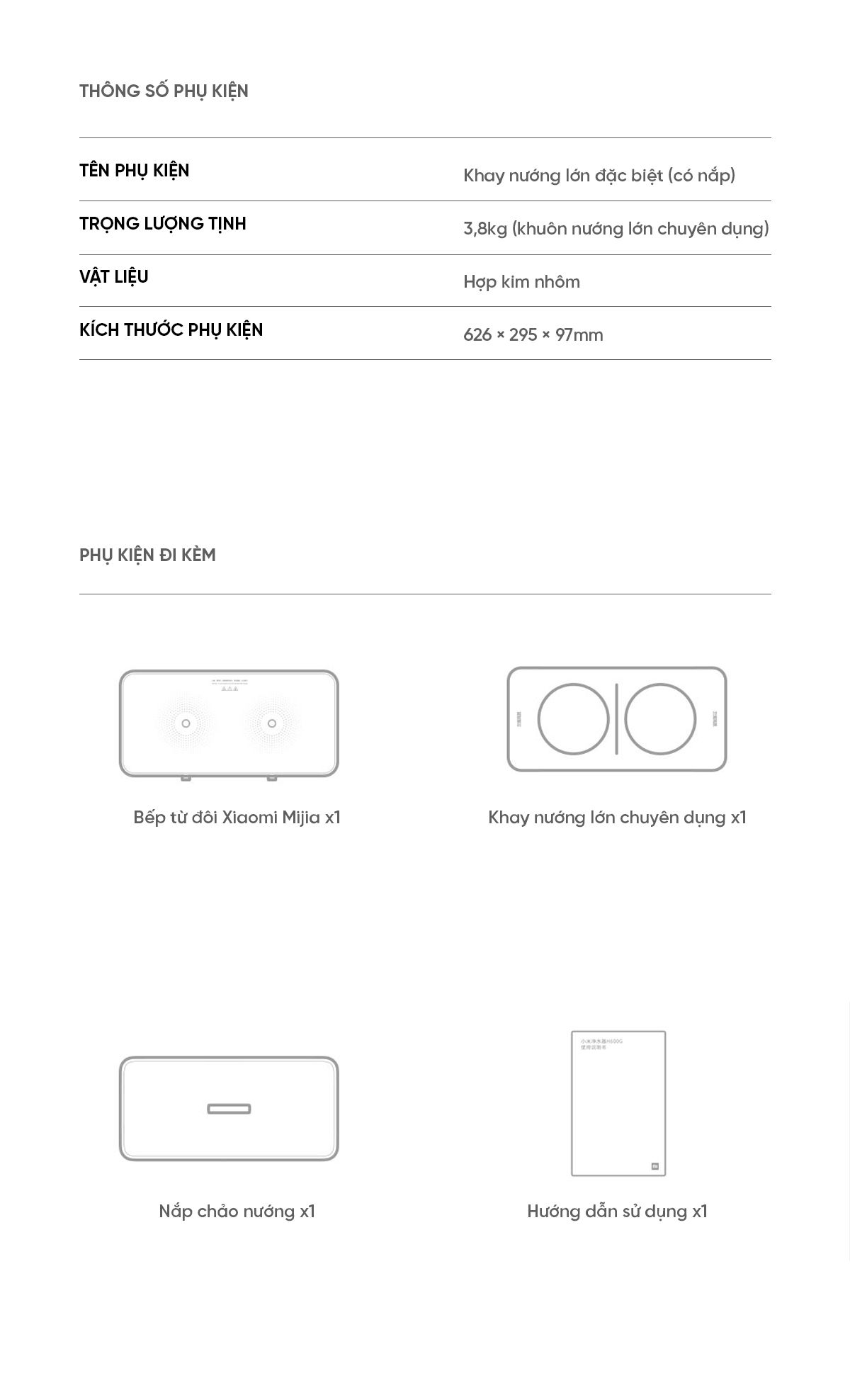 Bếp từ đôi kèm khay nướng Xiaomi Mijia | Giá tốt