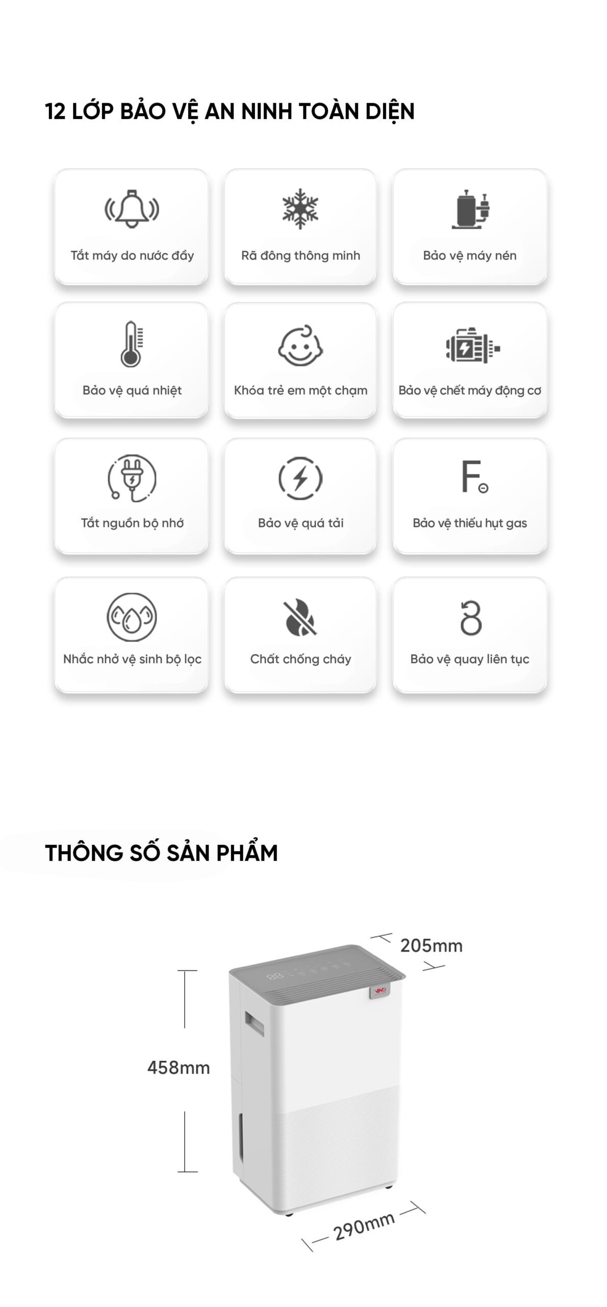 Máy hút ẩm thông minh Xiaomi VINO 20L | Giá tốt