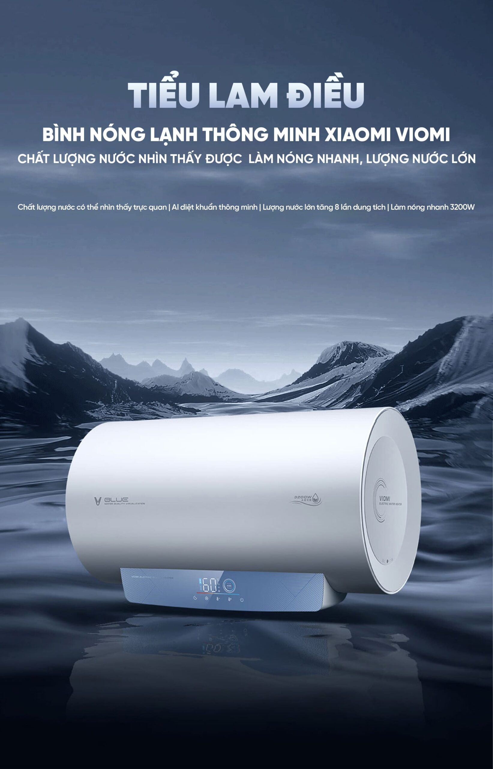 Bình Nóng Lạnh Thông Minh Xiaomi Viomi 50L Tiết Kiệm Điện Cấp 1