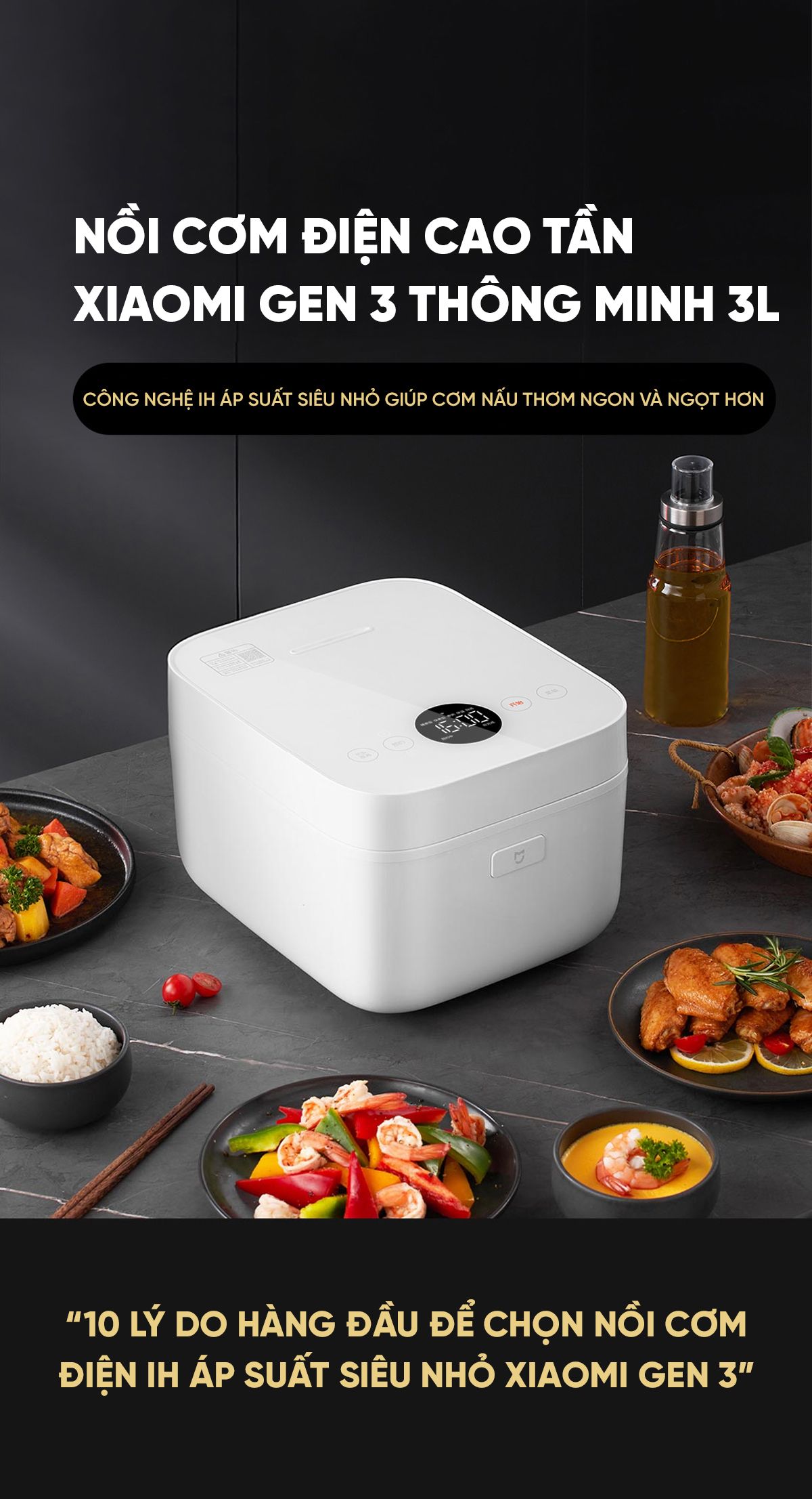 Nồi Cơm Điện Cao Tần Xiaomi Gen 3 Thông Minh 3L | Giá ưu đãi