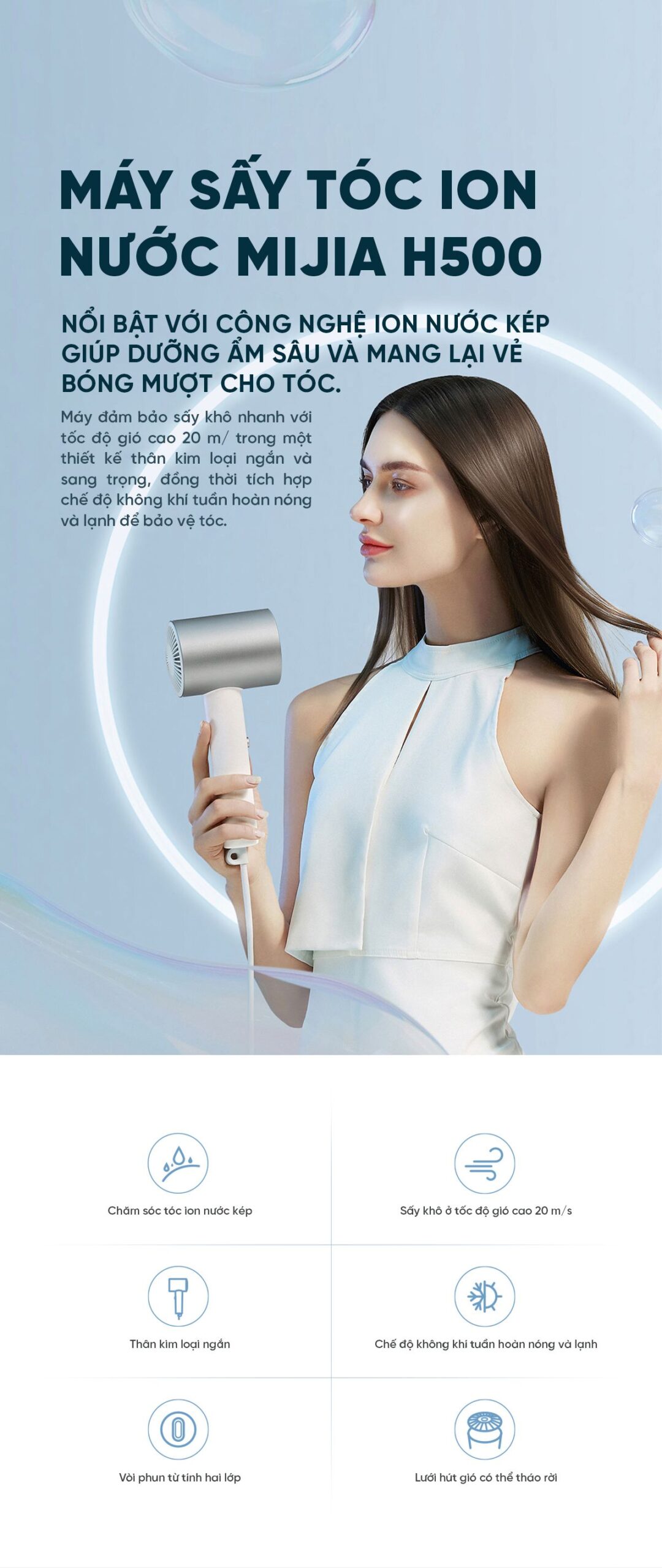 Máy sấy tóc ion nước Mijia H500 | Giá ưu đãi
