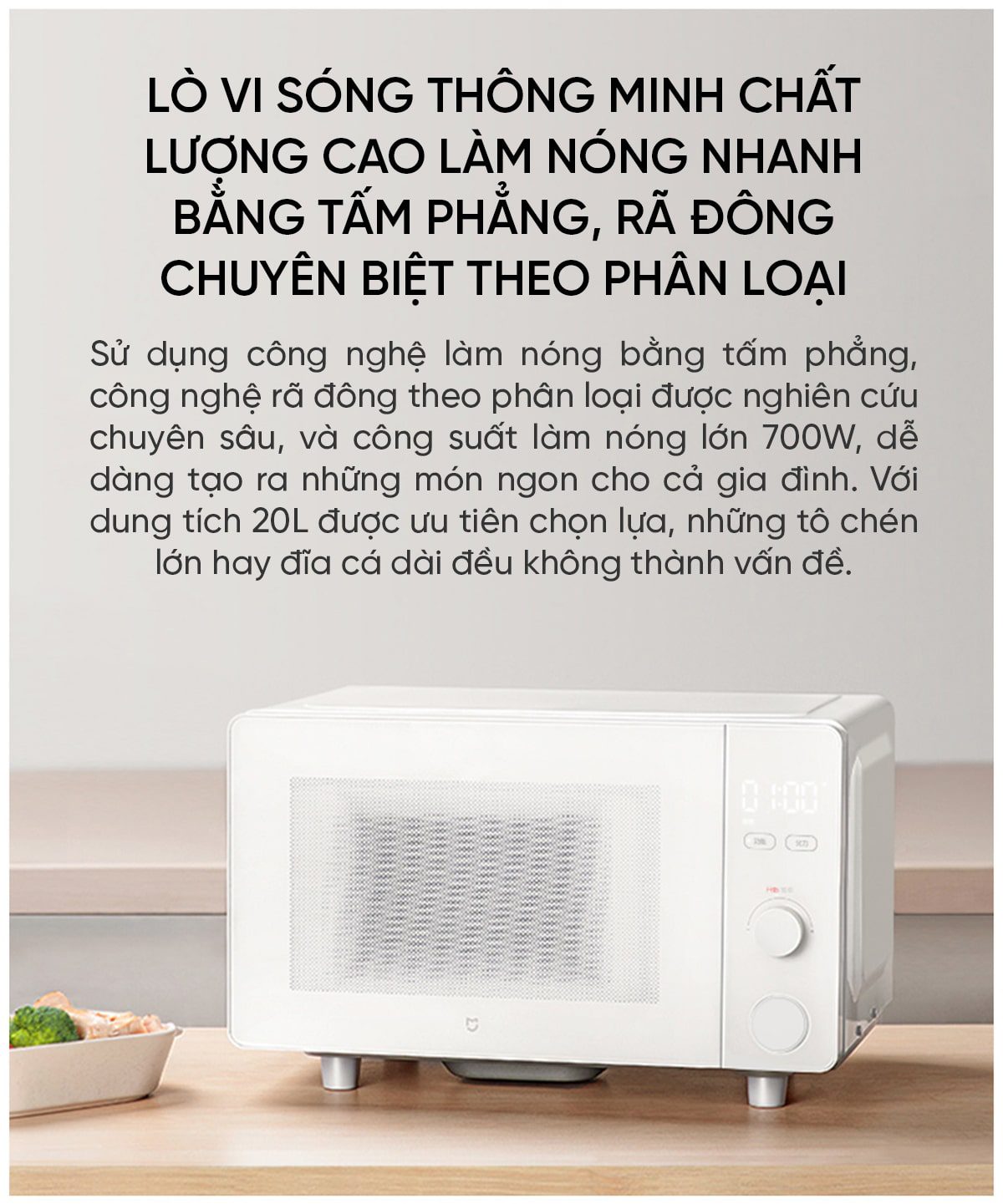 Lò vi sóng Xiaomi Mija 20L Bản Smart Kết nối App Mihome