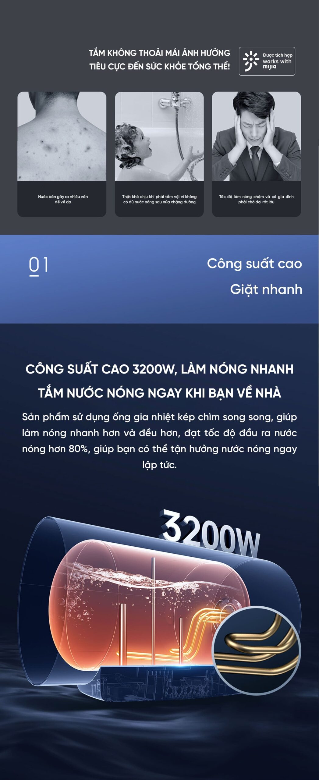 Bình Nóng Lạnh Thông Minh Xiaomi Viomi 50L Tiết Kiệm Điện Cấp 1