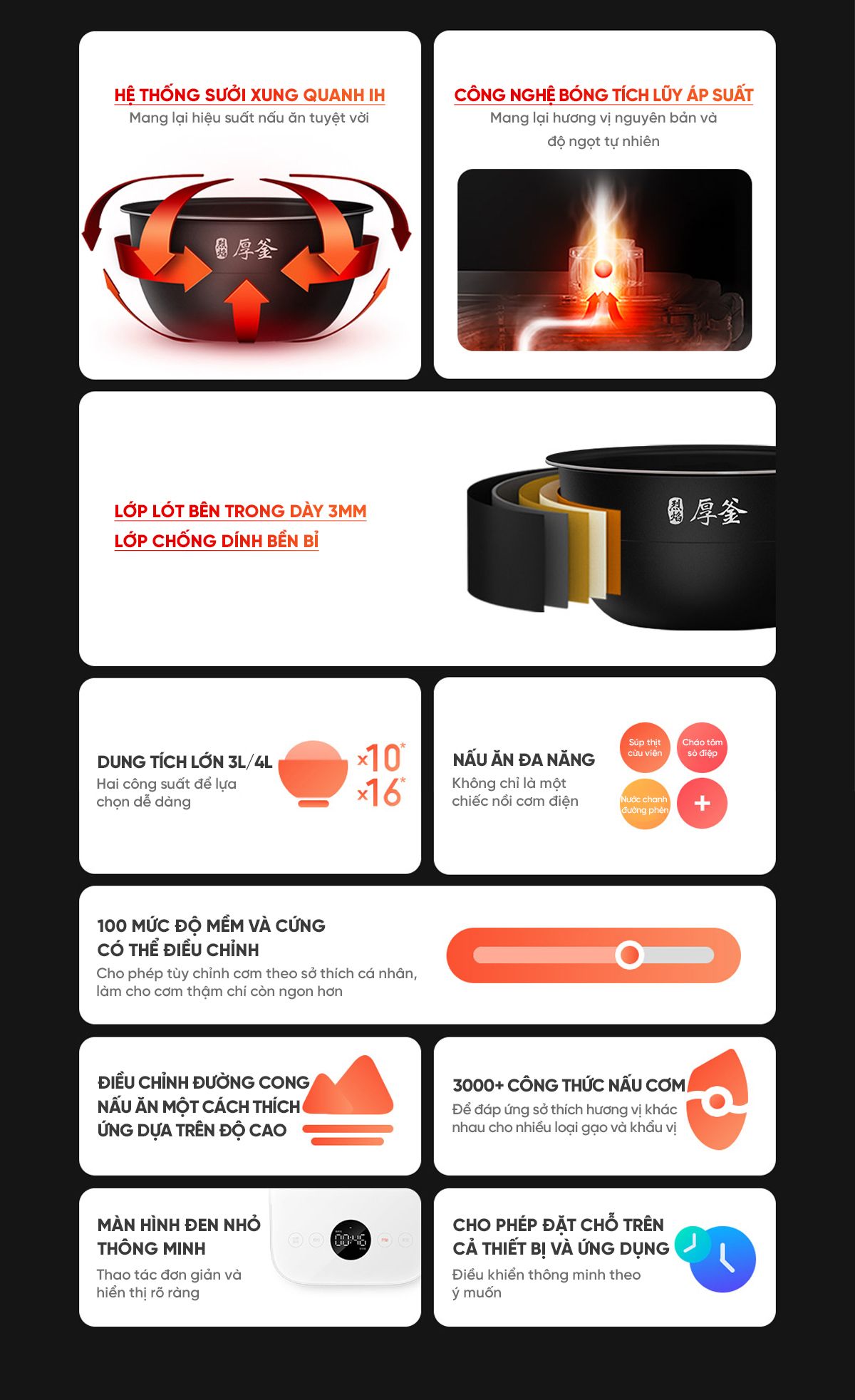 Nồi Cơm Điện Cao Tần Xiaomi Gen 3 Thông Minh 3L | Giá ưu đãi