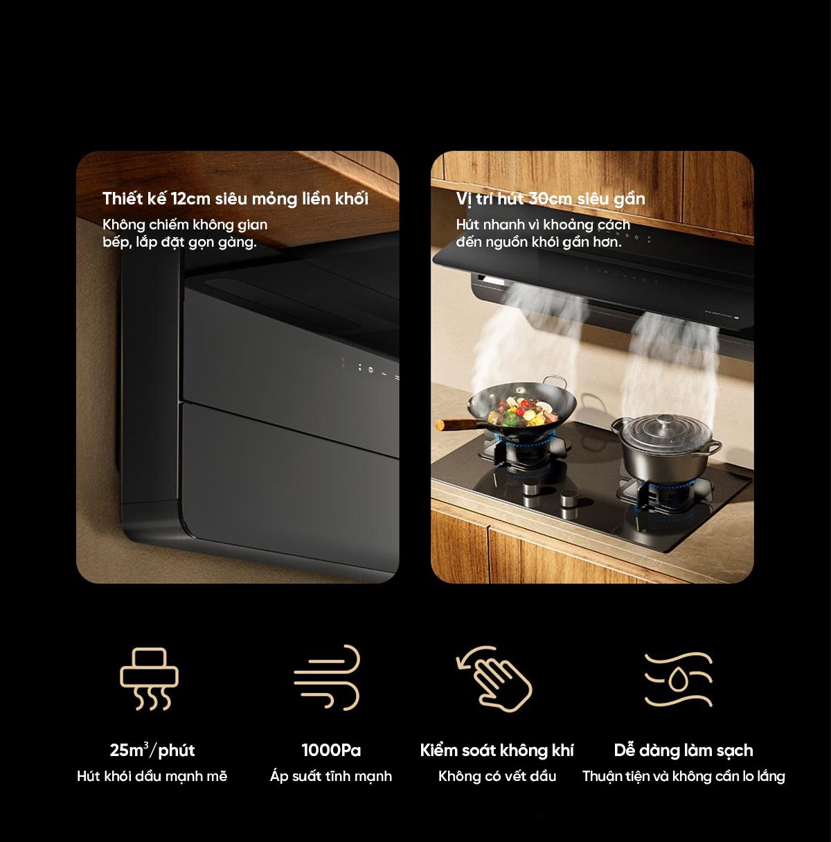 Máy hút mùi Xiaomi Mija cao cấp siêu mỏng S1 Model 2026 | Giá ưu đãi