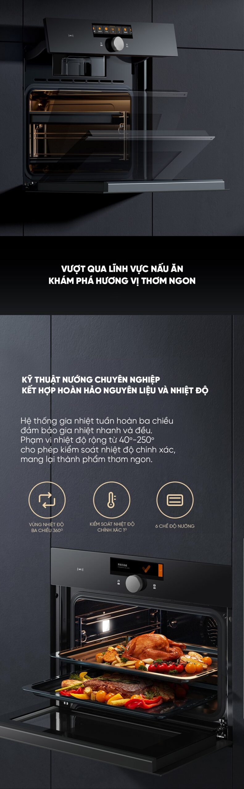 Máy hấp nướng Xiaomi Mijia P1 58L MQR02M – Tích hợp 80+ công thức nấu ăn thông minh