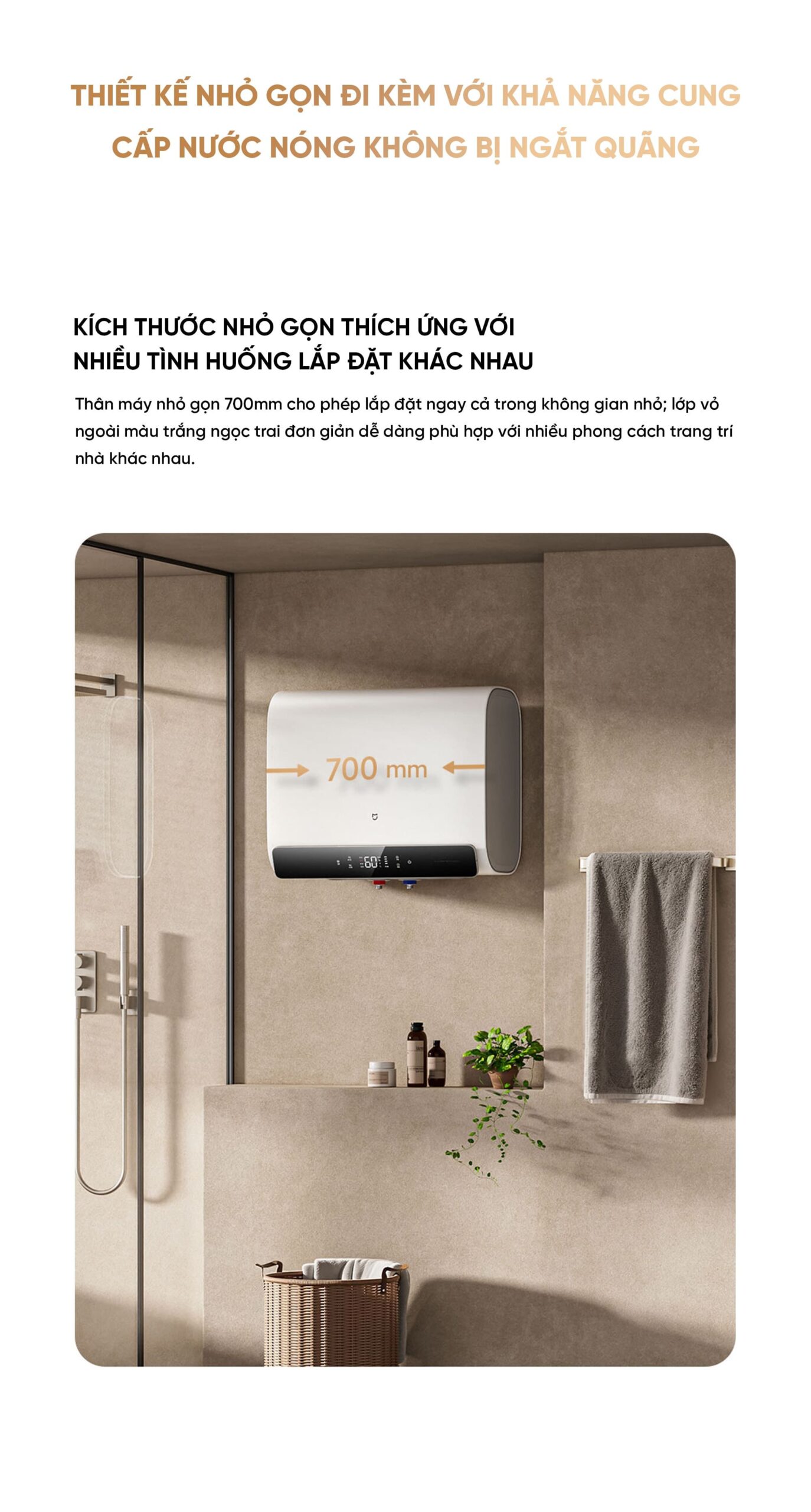 Bình Nóng Lạnh Thông Minh Xiaomi Mija Gen 2 60L Bình Chứa Kép