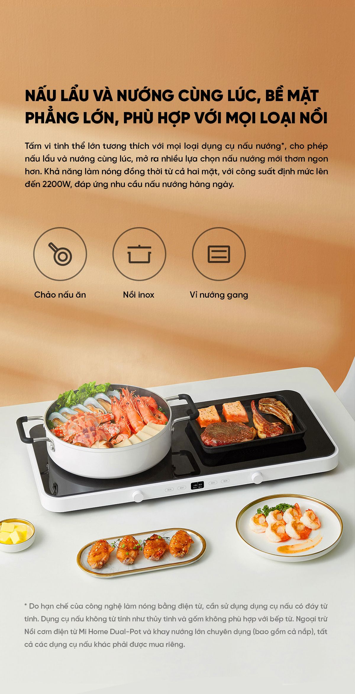Bếp từ đôi kèm khay nướng Xiaomi Mijia | Giá tốt