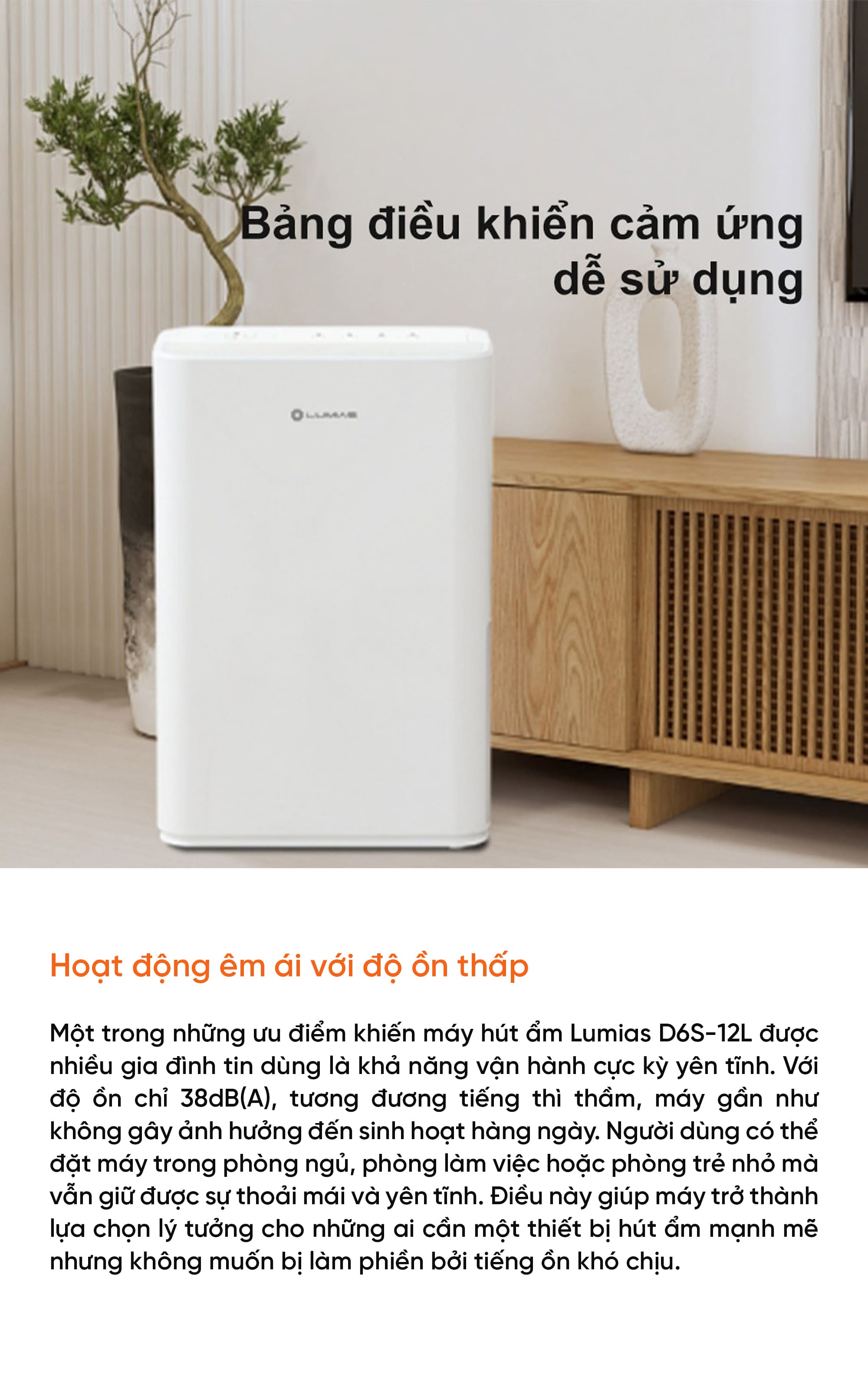 Máy hút ẩm 12L Lumias D6S-12L