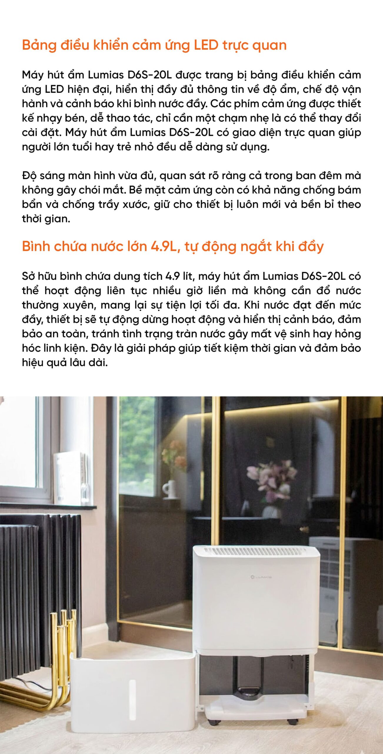 Máy hút ẩm 20L Lumias D6S-20L