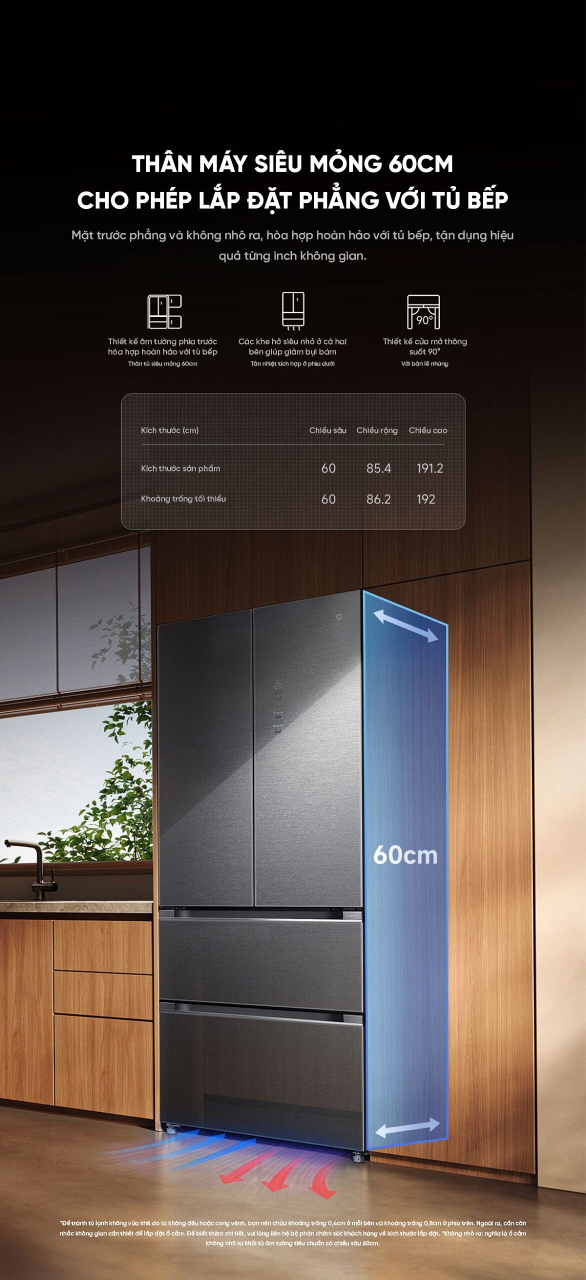 Tủ lạnh 4 cánh Xiaomi Mijia 508L Pro BCD-508WFTGBI – Kiểu Pháp, phiên bản đá pha lê, làm lạnh kép