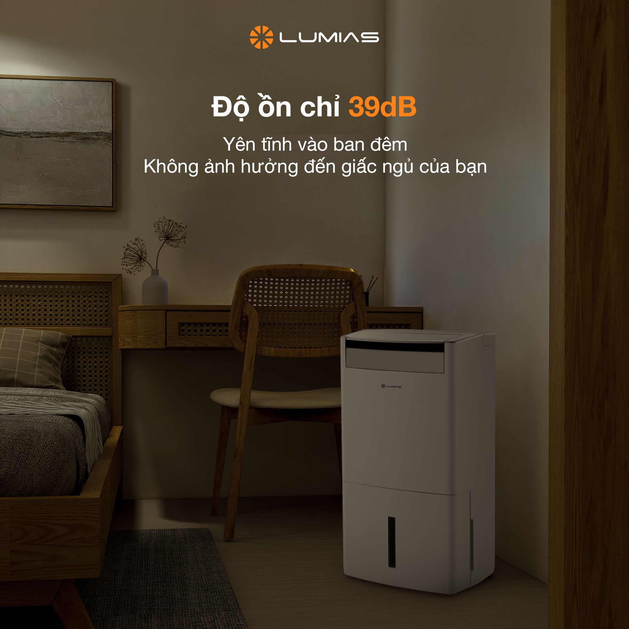 Máy hút ẩm kiêm lọc khí thông minh 26L Lumias D6S-26L (HEPA)