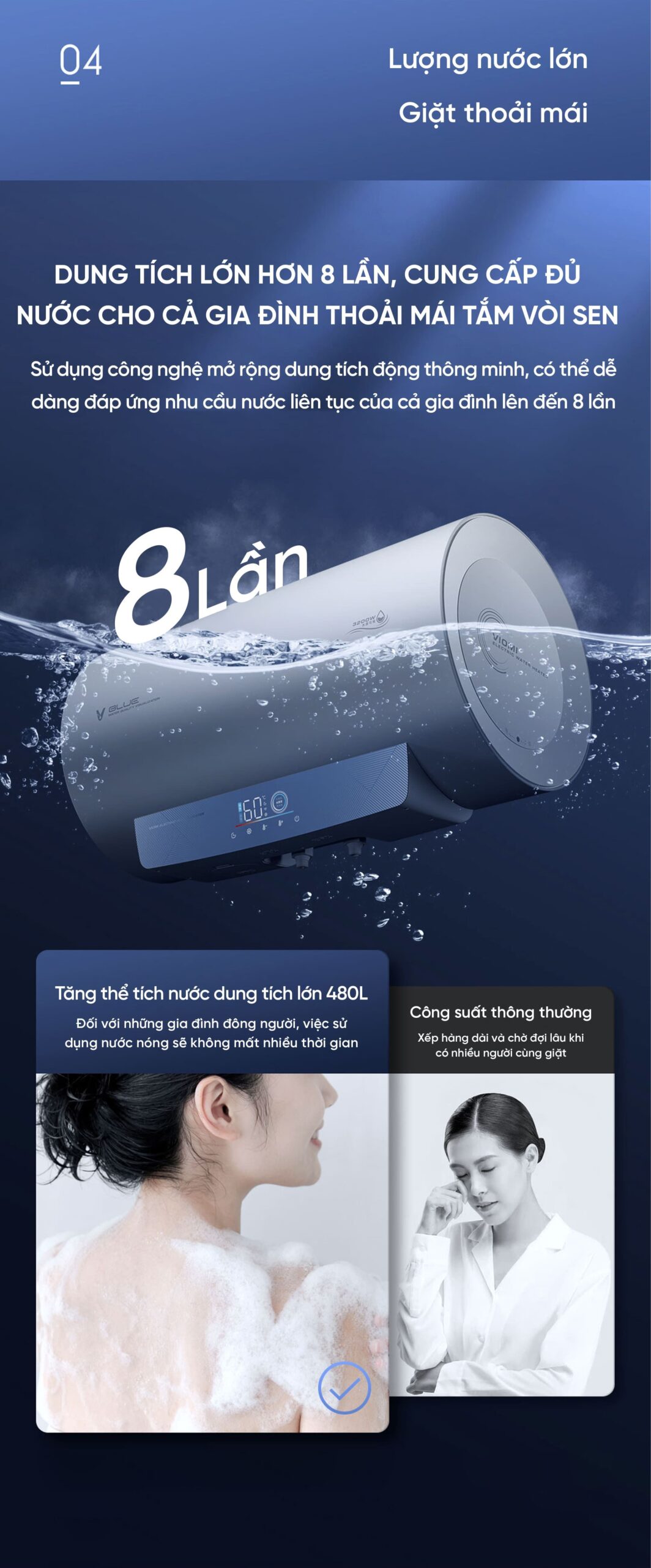 Bình Nóng Lạnh Thông Minh Xiaomi Viomi 50L Tiết Kiệm Điện Cấp 1