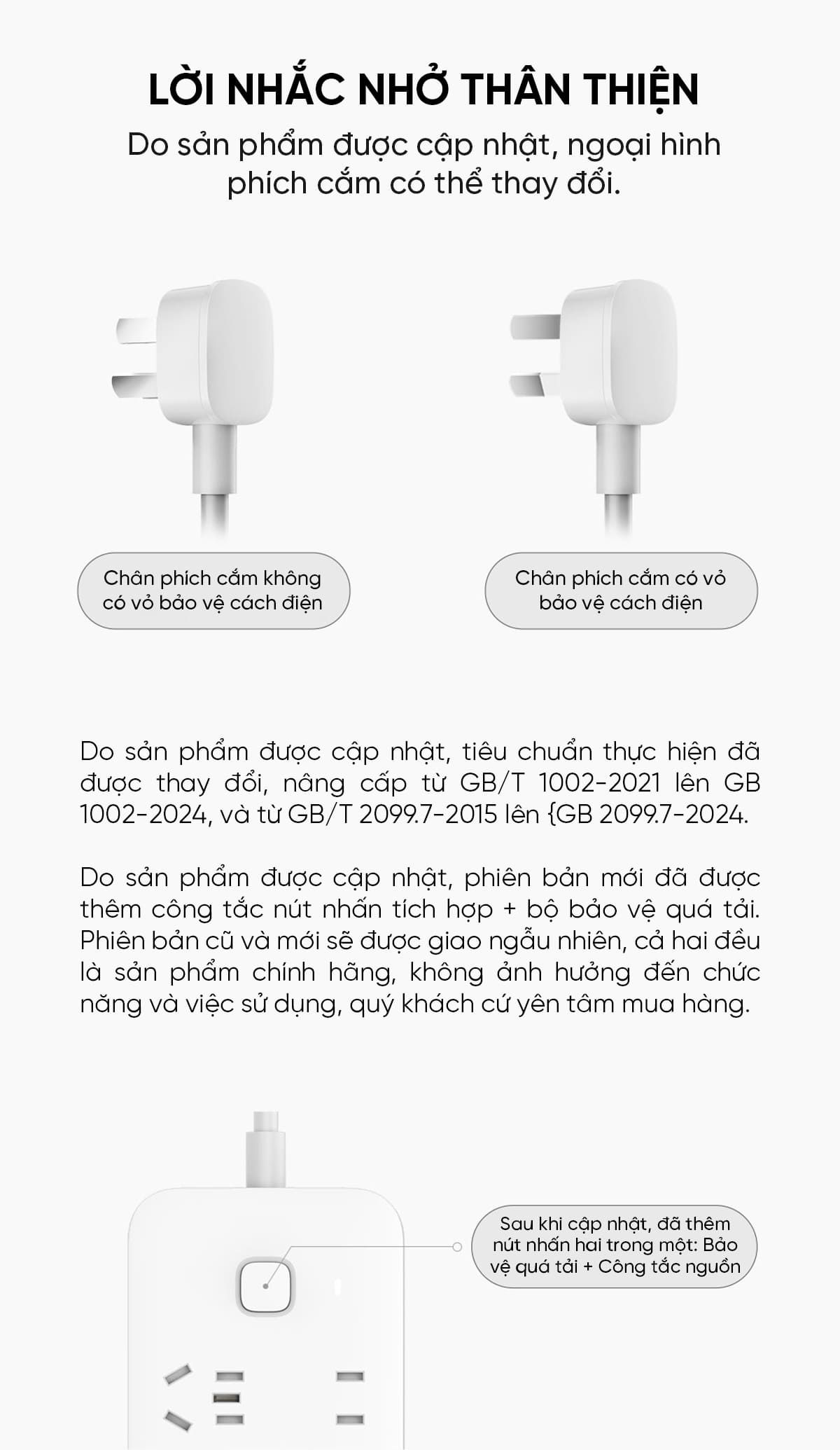 Ổ cắm điện Xiaomi đa năng 67W, Công suất 2500W, Chống cháy 750 độ