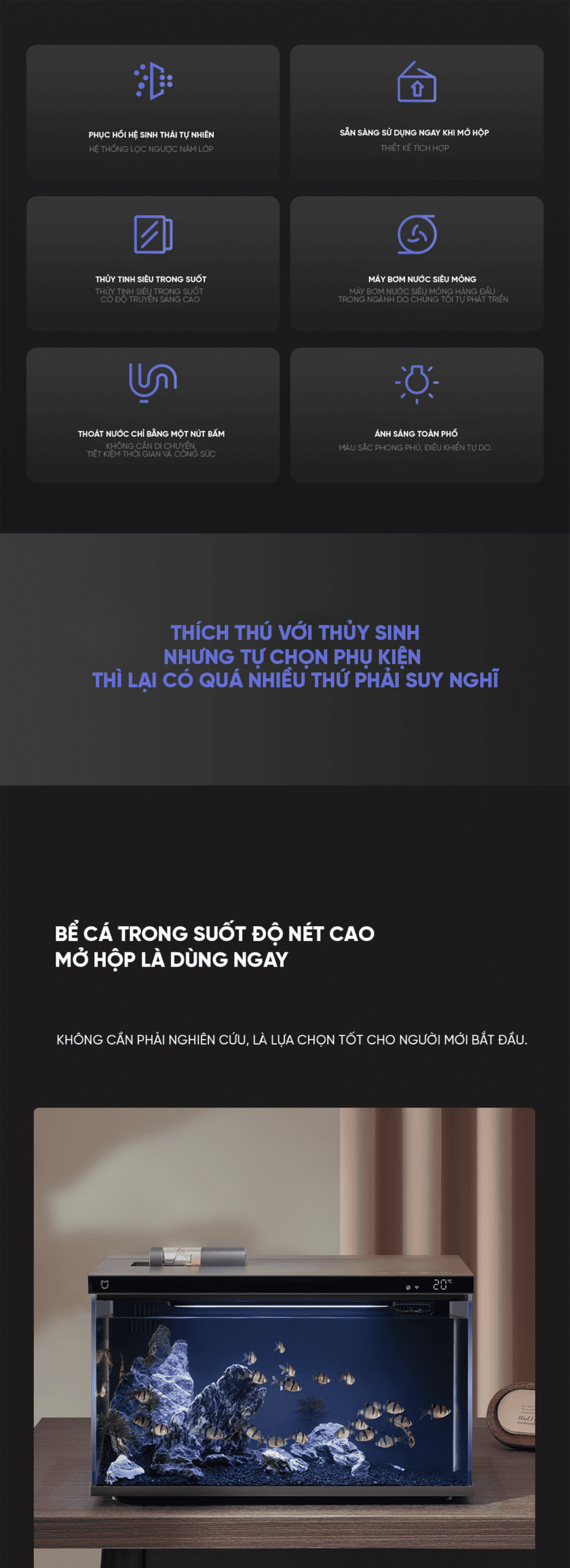 Bể cá thông minh Xiaomi Mijia 20L MYG100 | Giá ưu đãi