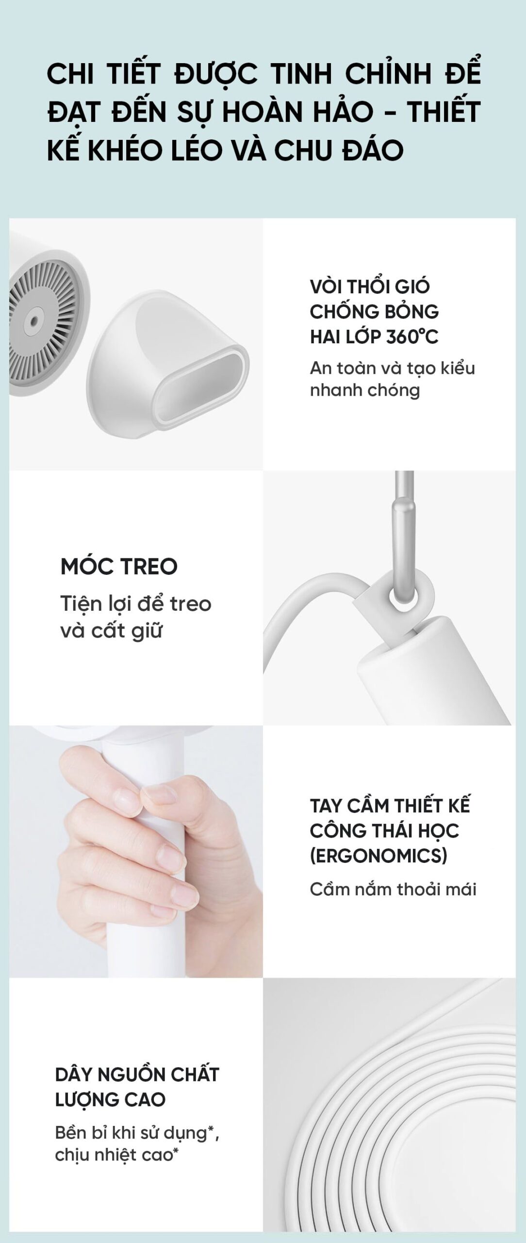 Máy sấy tóc Mijia ion âm nhanh khô H300 | Giá ưu đãi