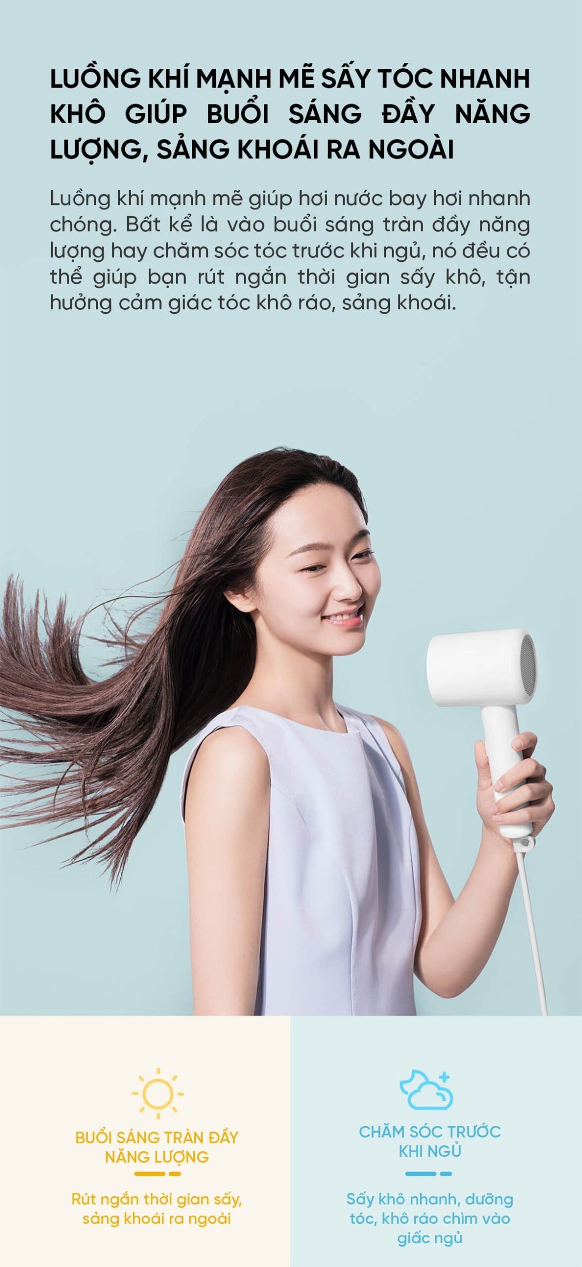Máy sấy tóc Mijia ion âm nhanh khô H300 | Giá ưu đãi