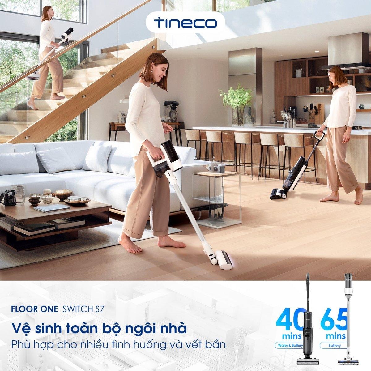 Tineco Floor One Switch S7 hút bụi và lau nhà 5 trong 1