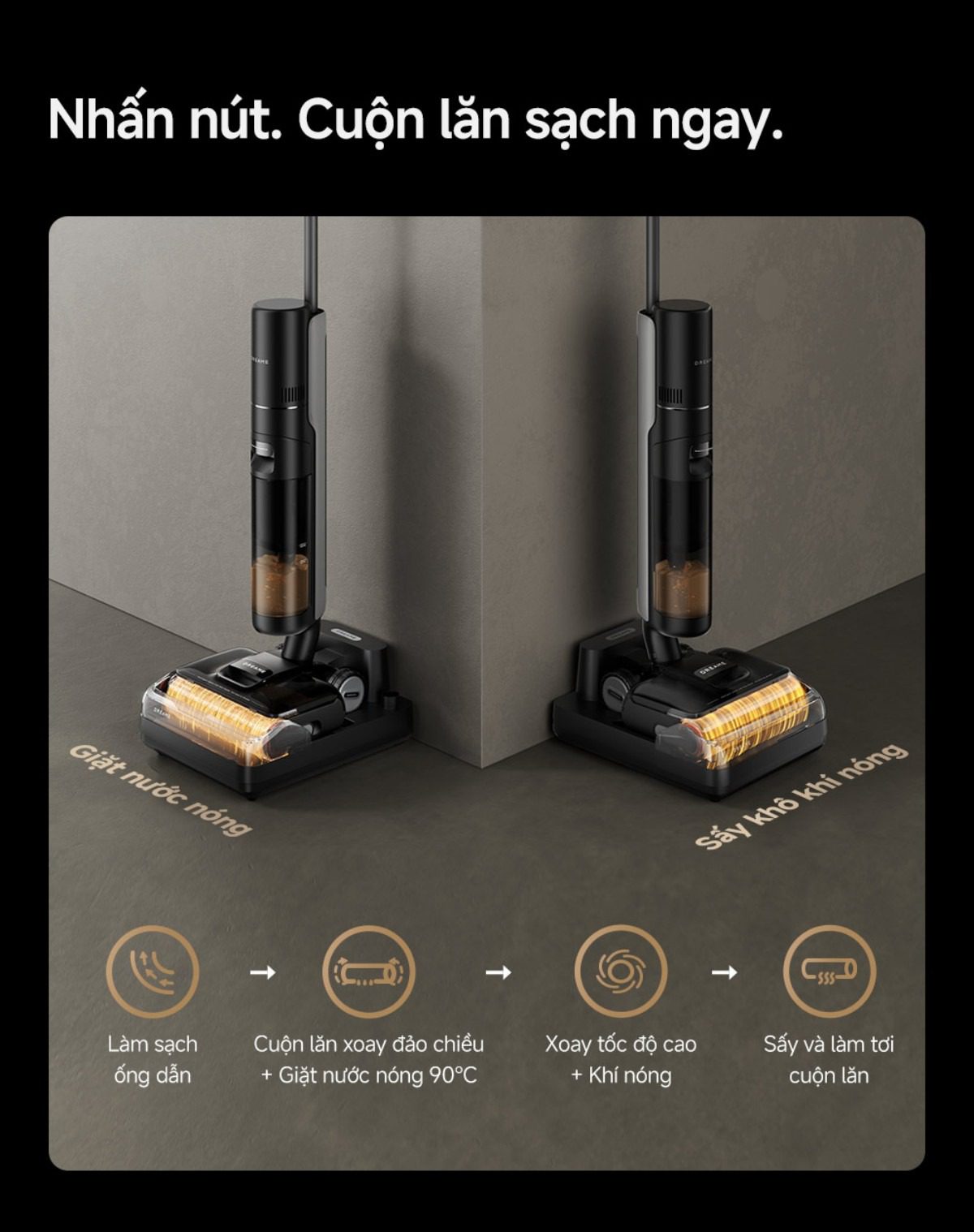 Dreame H13 FlexReach gập nghiêng 180°