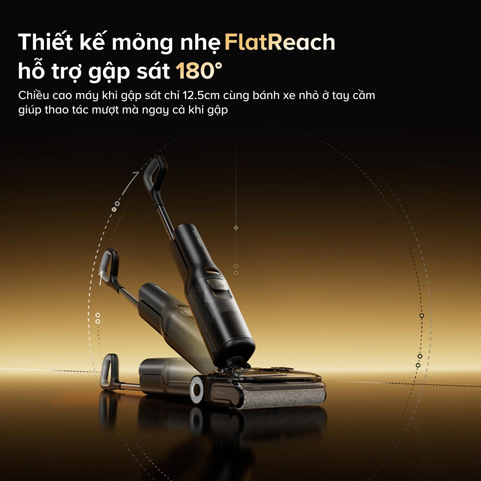 Roborock F25 ACE Combo gập nghiêng 180° hút bụi 5 trong 1