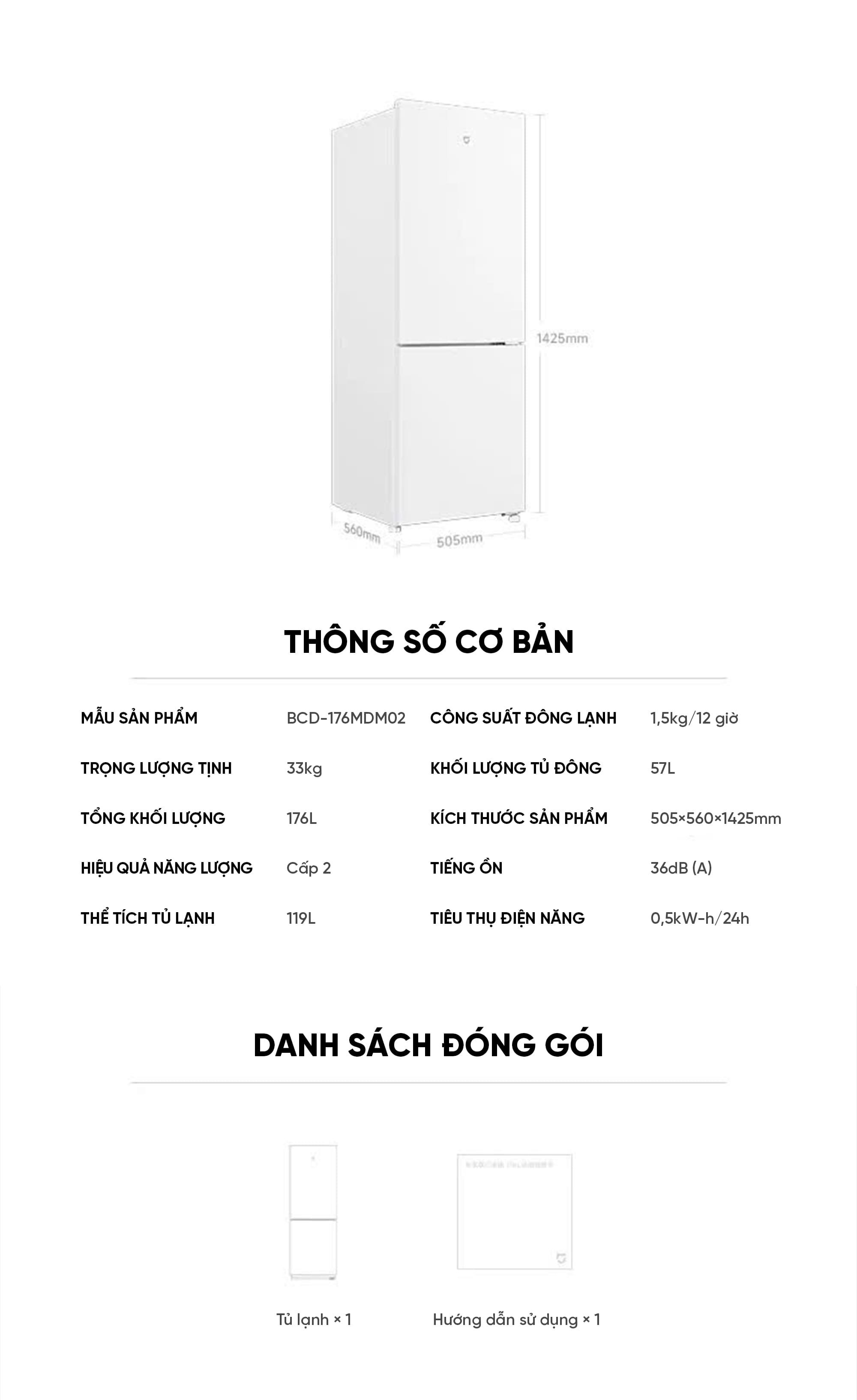 Tủ lạnh xiaomi Mijia 176L